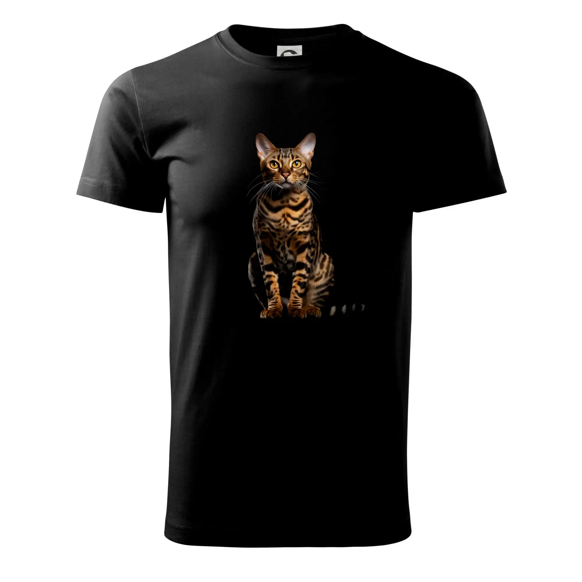 Vtipná tričká s mačkou - Bengálska mačka čierna fotka - Tričko extra veľké  (5-8XL)