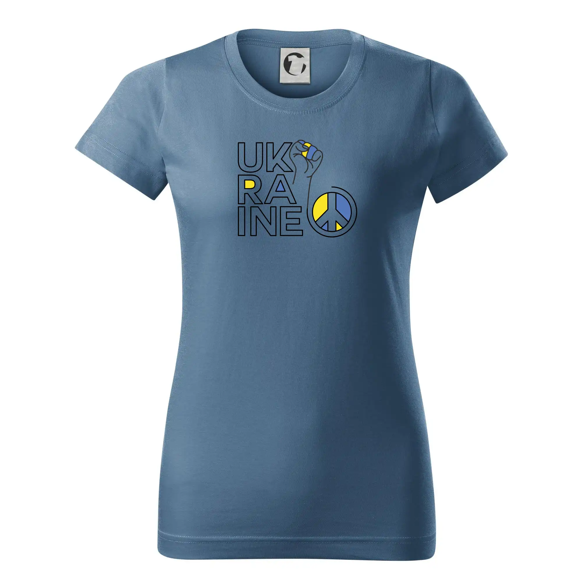 Tričká s vlajkou ukrajiny - Ukraine - symbol peace - Dámske tričko basic - ľahko voľnejšie a dlhšie