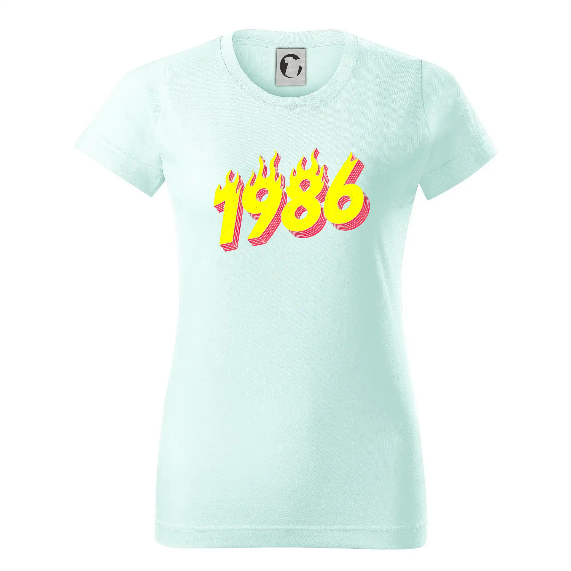 Trička s ročníkom 1986 - Narodeniny v ohni 1986 - Dámske tričko basic - ľahko voľnejšie a dlhšie