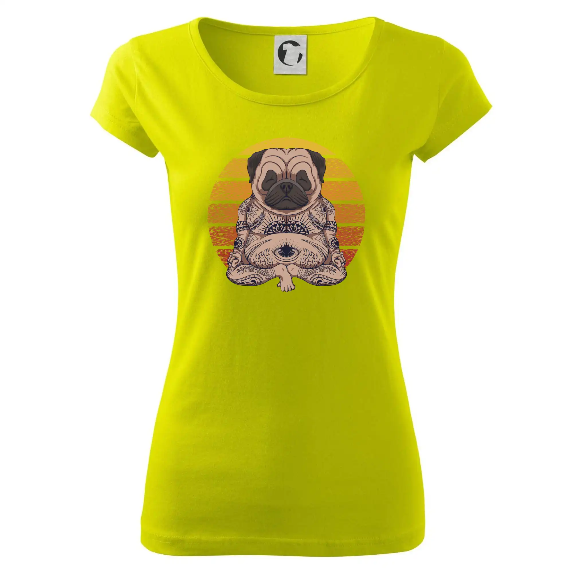 Tričká na jógu - Yoga meditace - pug - Dámske tričko Pure