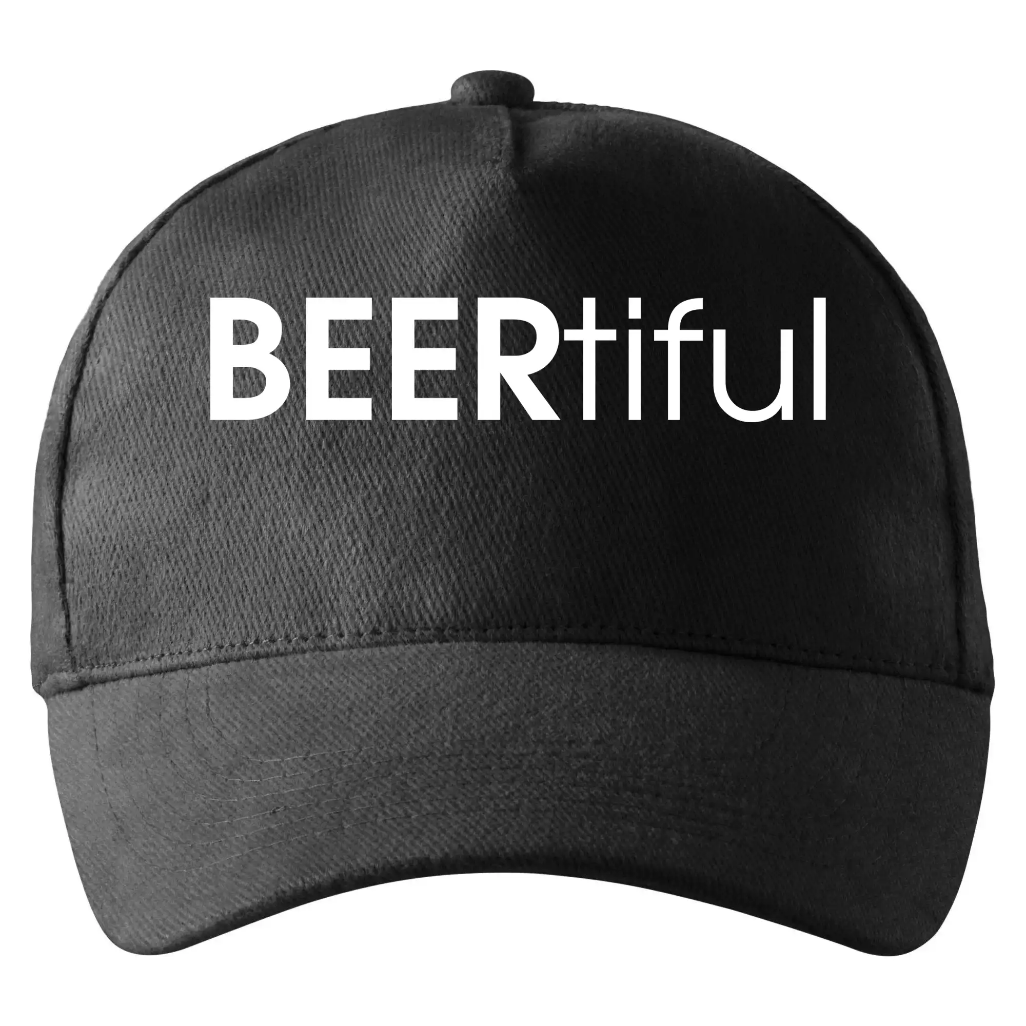 Vtipná tričká pre pivárov - Pivné nápisy BEERrtiful - Šiltovka so zahnutým šiltom a mosaznou sponou