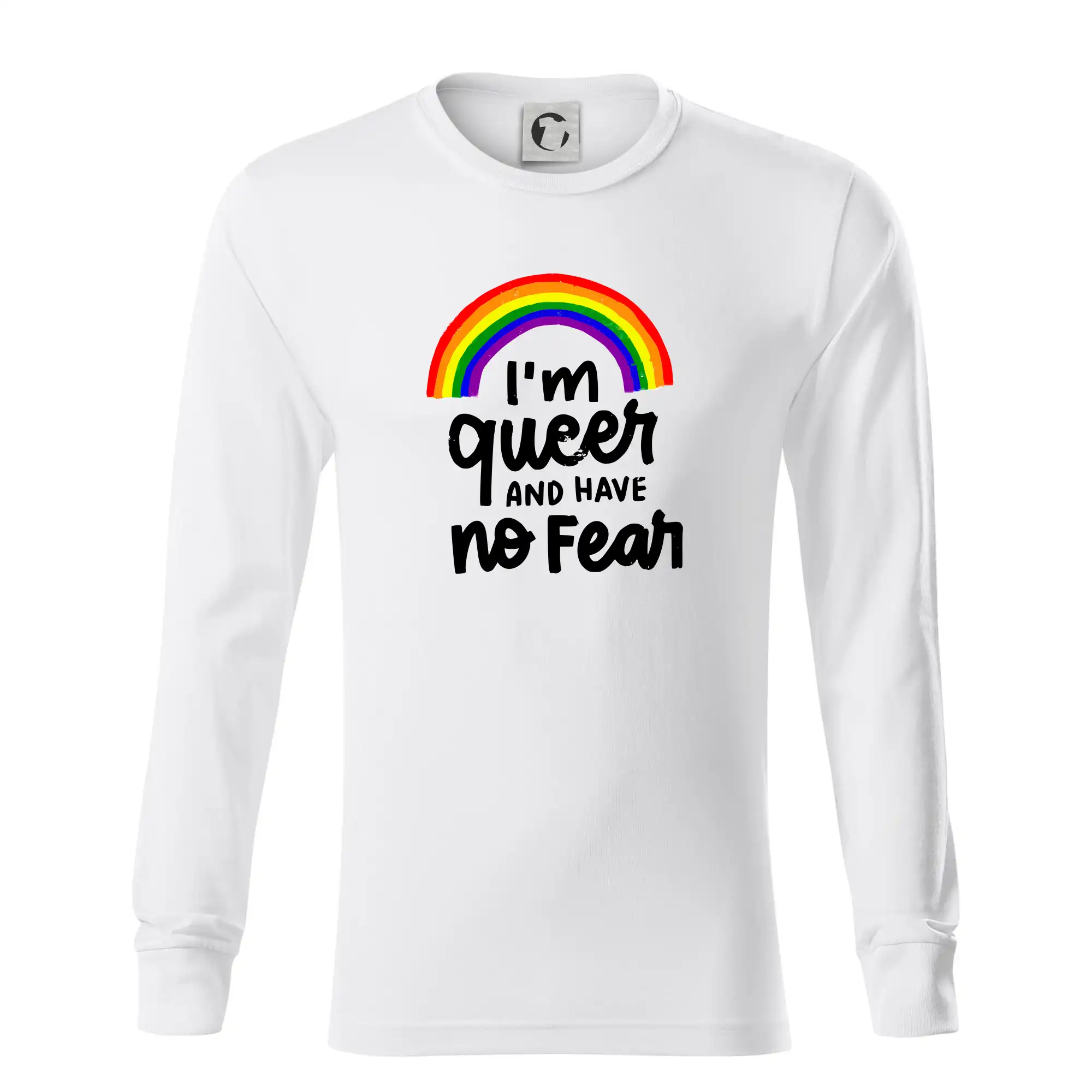 Tričká pre LGBT a Queer komunitu - Im queer and have no fear - Tričko s dlhým rukávom LS R05
