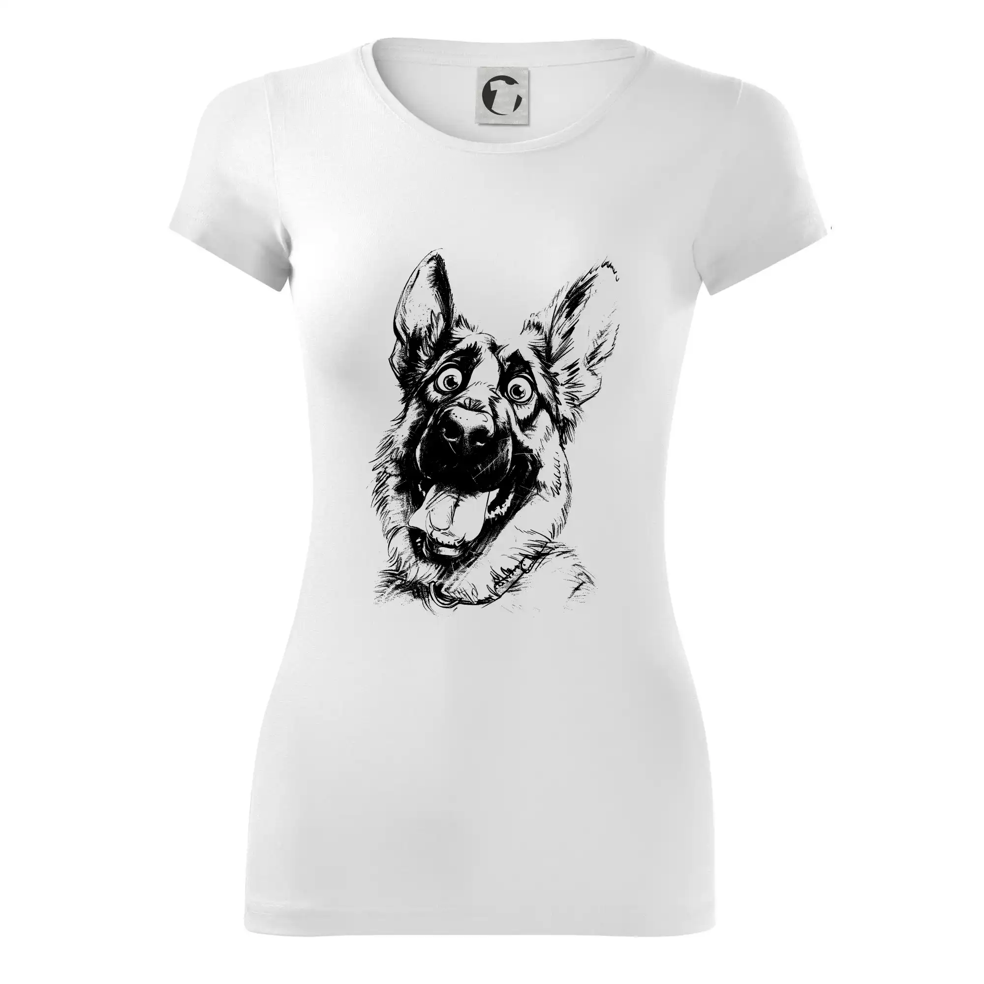 Černobílá karikatura Německý ovčák