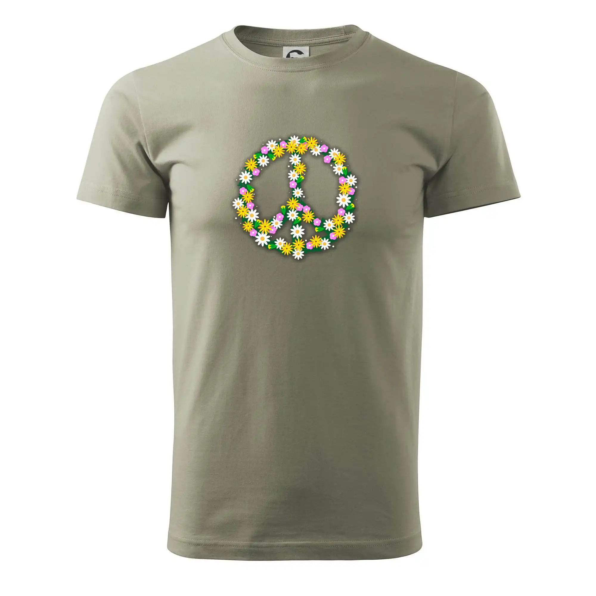 Tričká pre pohodový ľudí - Peace symbol margaréty - Pánske tričko nižšej gramáže