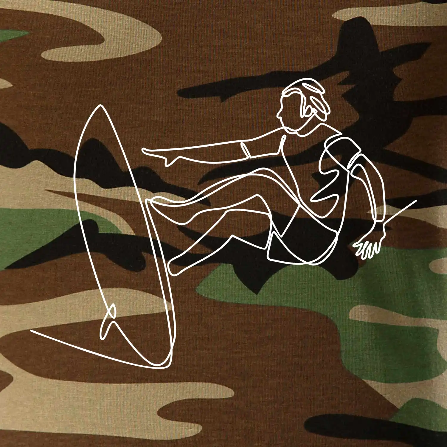 Surfař na vlně jedním tahem