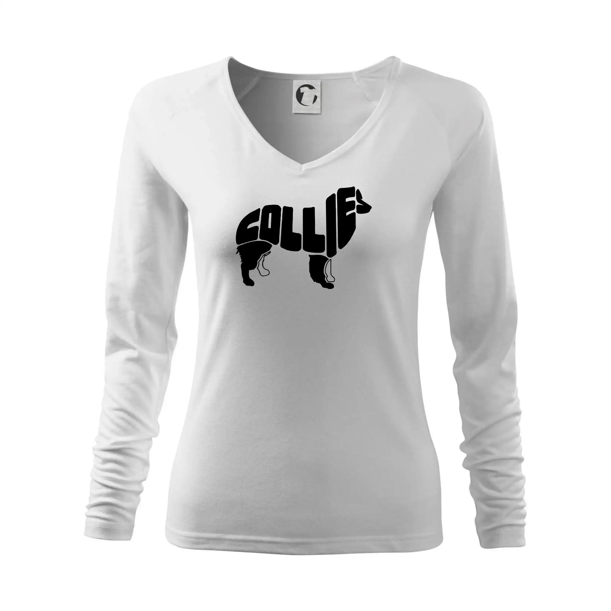 Border kólia na tričku - Border kólia písmo v tele - Tričko dámske Elegance