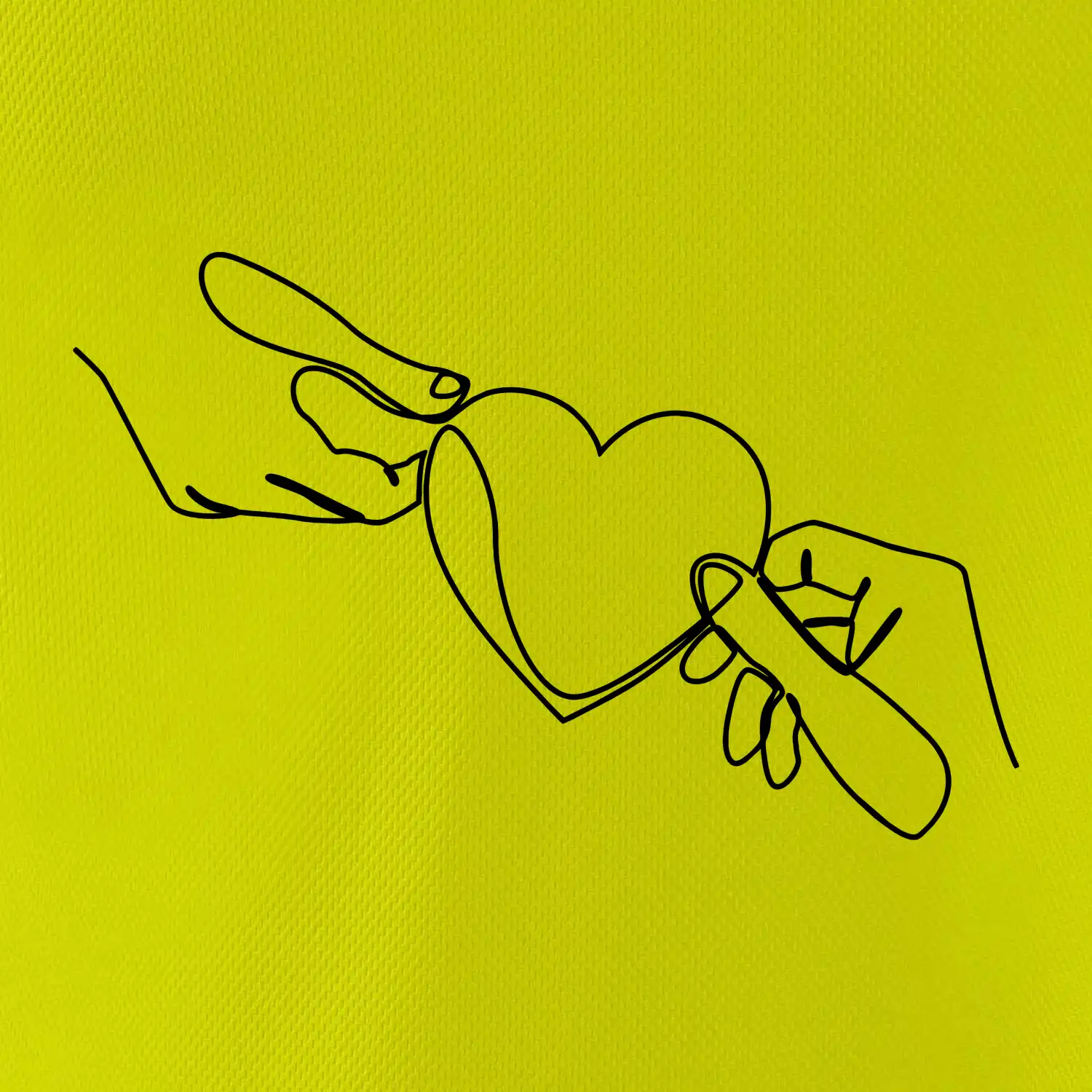 Dvě ruce a srdce jedním tahem