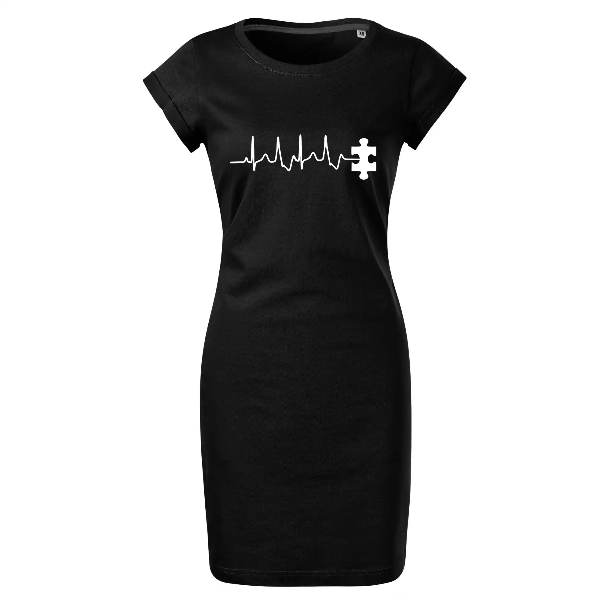 Tričká pre zamilovaných - EKG puzzle rozpojené - Tričko Šaty FREEDOM