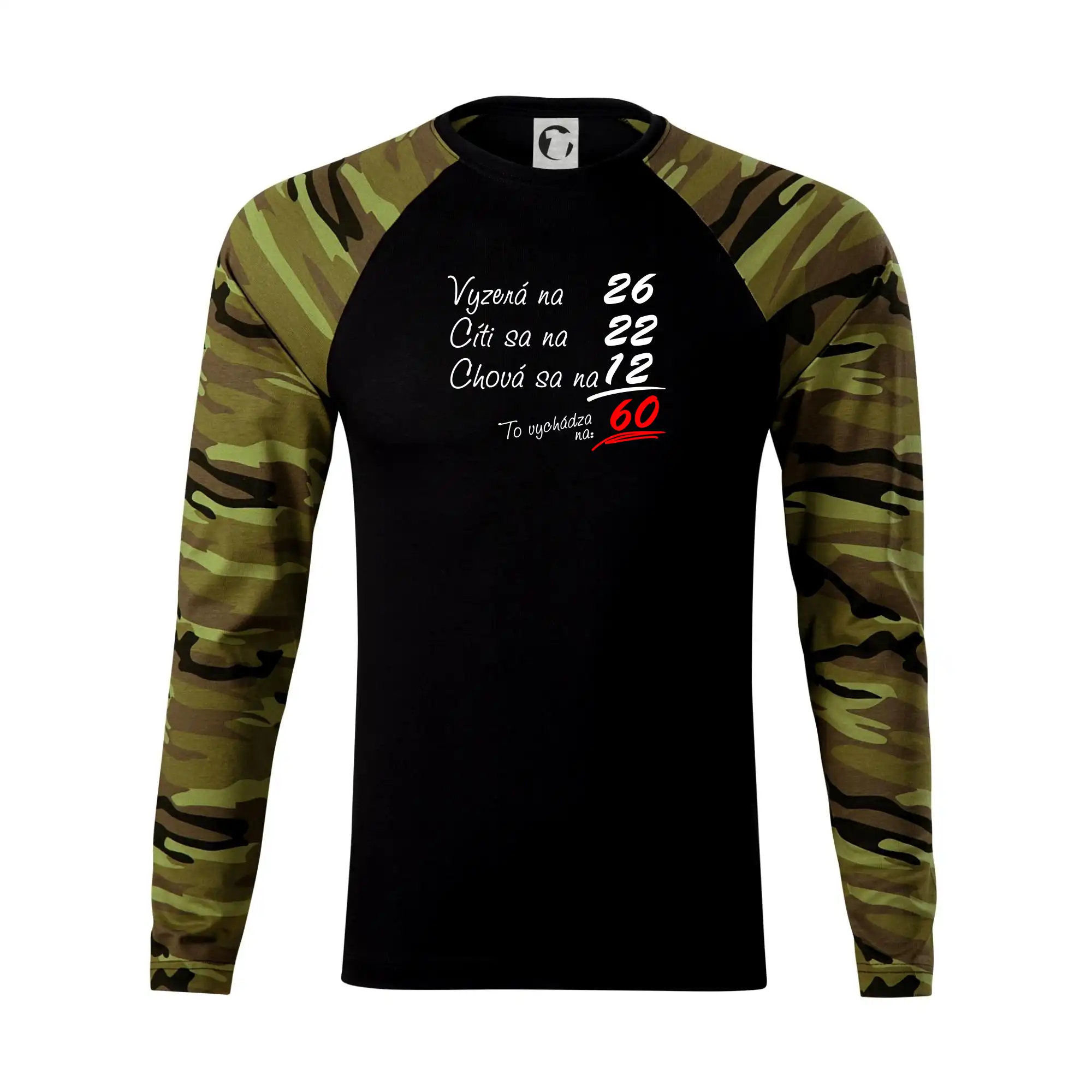 Tričko k 60. narodeninám - Vyzerá, cíti sa, chová sa - 60 rokov - Camouflage LS