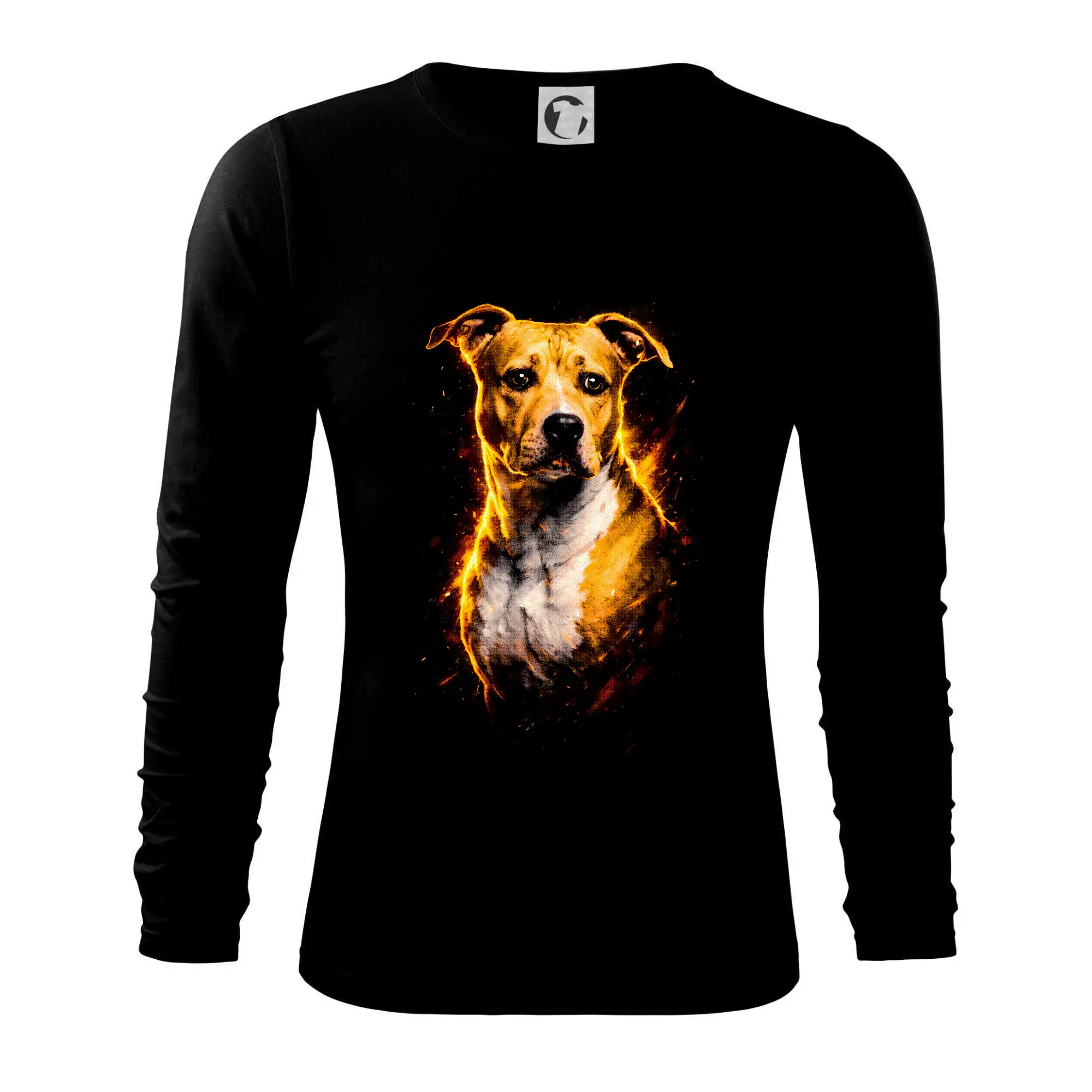 Ostatné psie plemená - Obrázok poltón americký stafordšírsky teriér - Tričko s dlhým rukávom FIT-T long sleeve