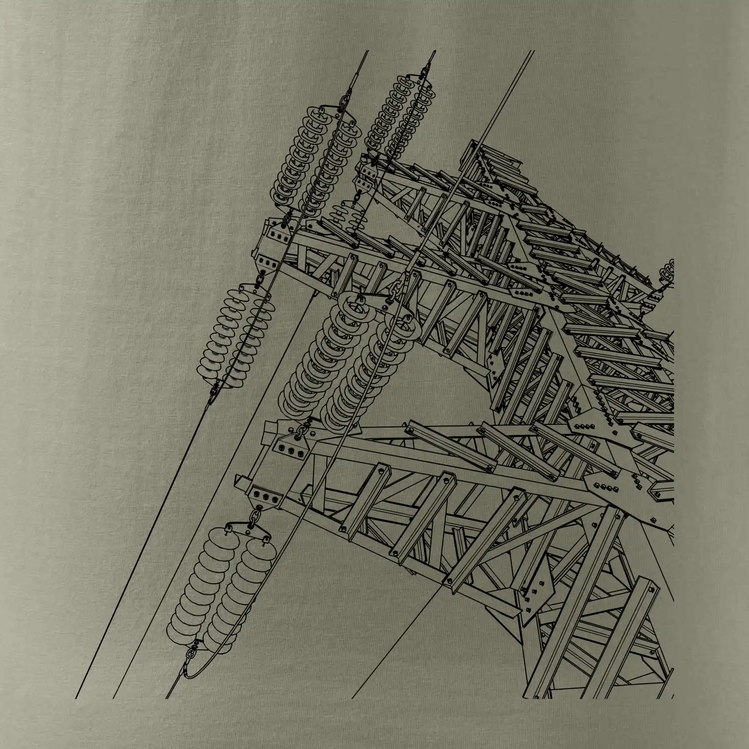 Nákres stožáru vysokého napětí