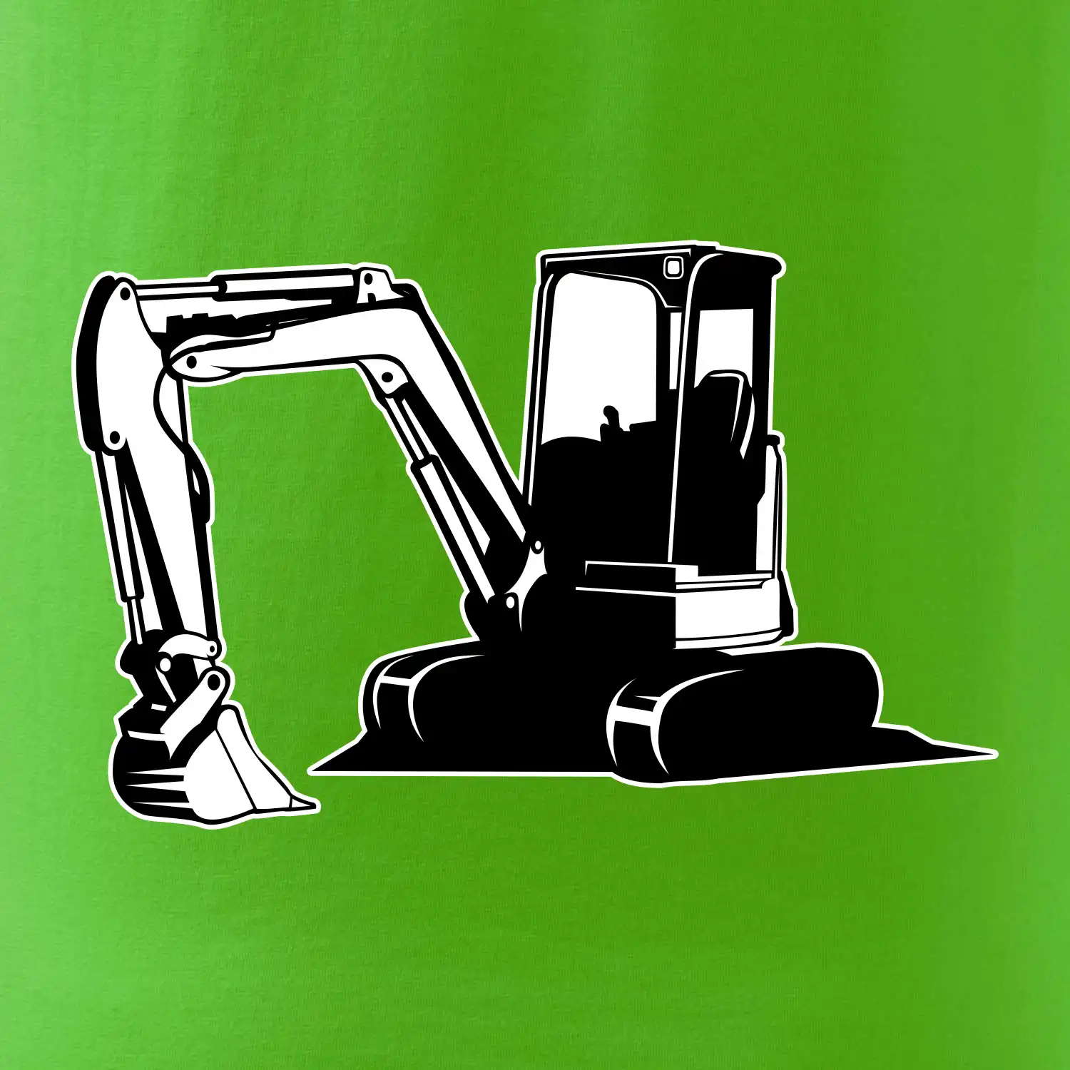 Bagr bez nápisu černobílý