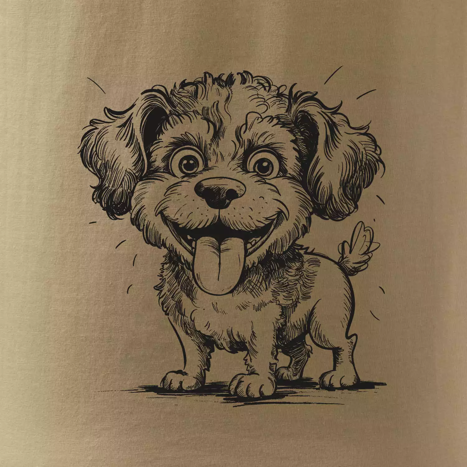Lagotto romagnolo karikatura vypláznutý jazyk