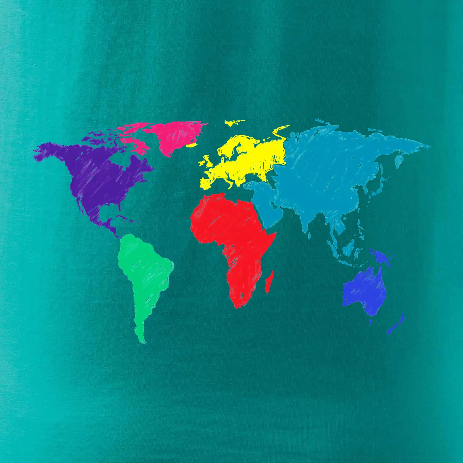 Světové kontinenty bez názvů - barevné