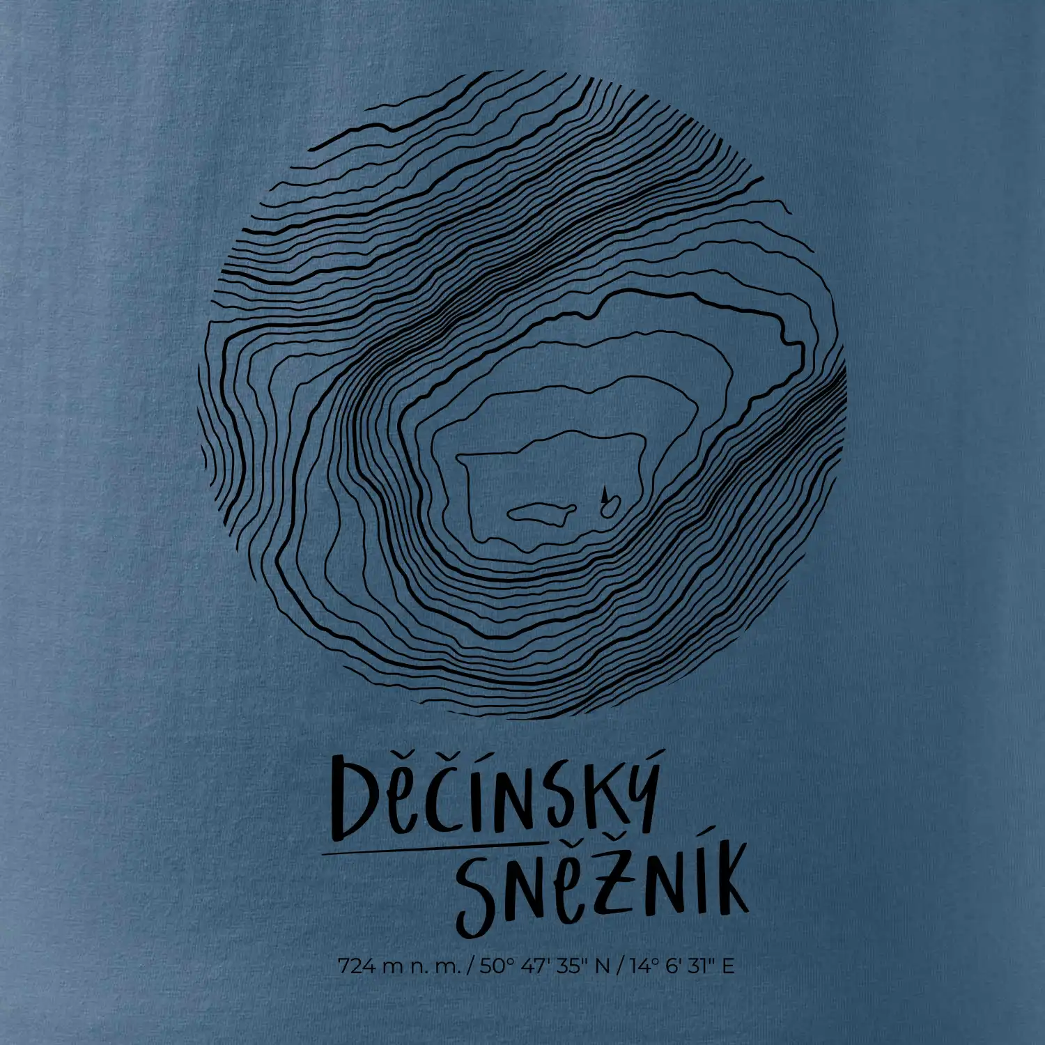 Děčínský Sněžník - vrstevnice v kruhu