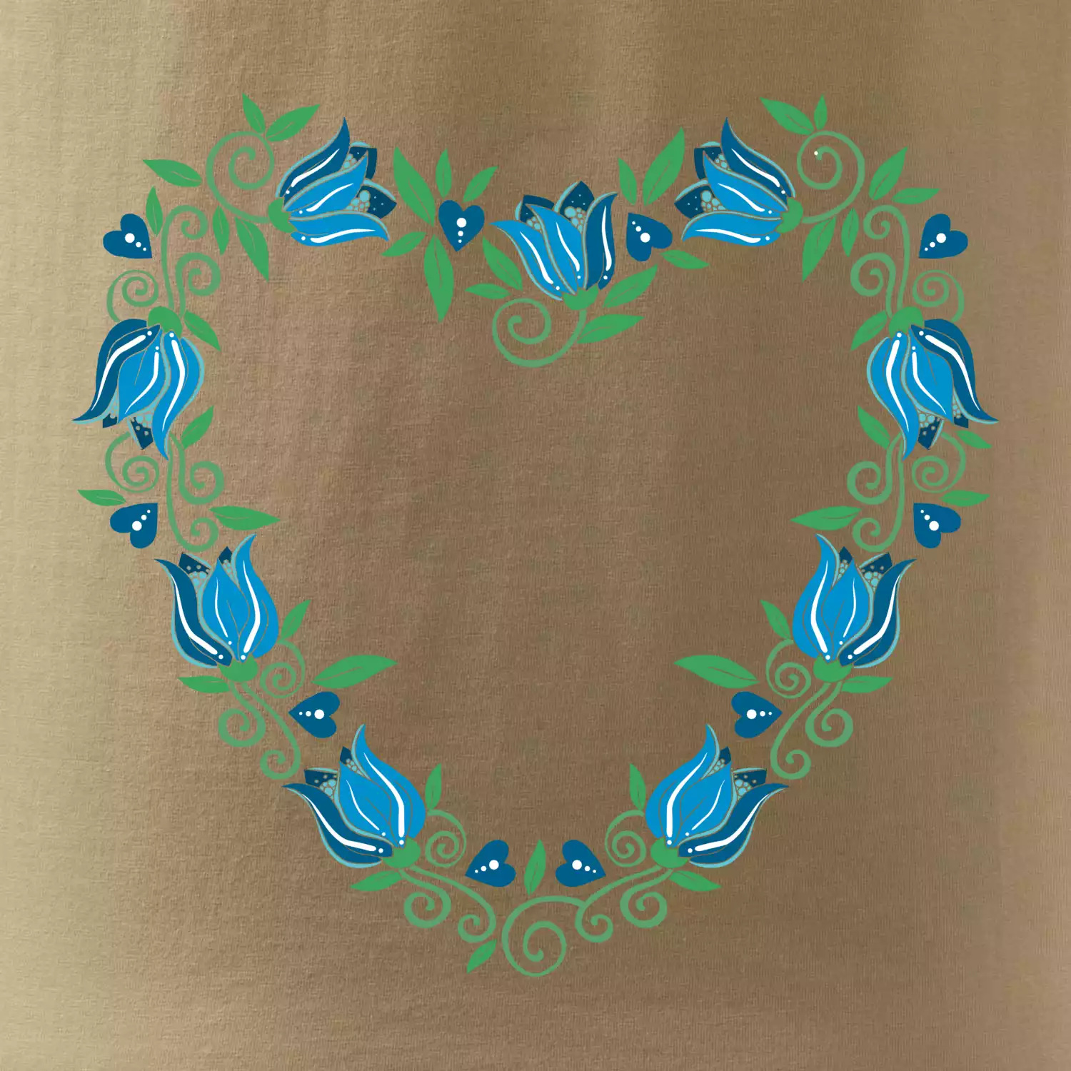 Modré tulipánové srdiečko (Pecka design)