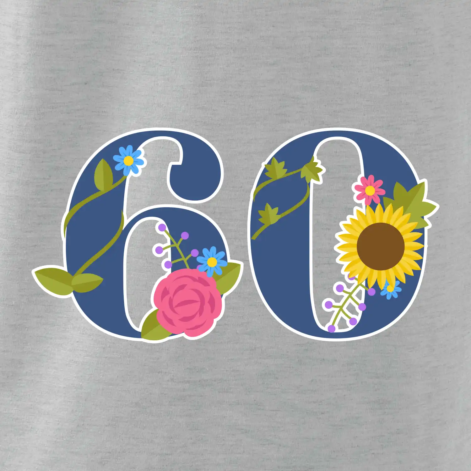 Květinové číslo kreslené - 60