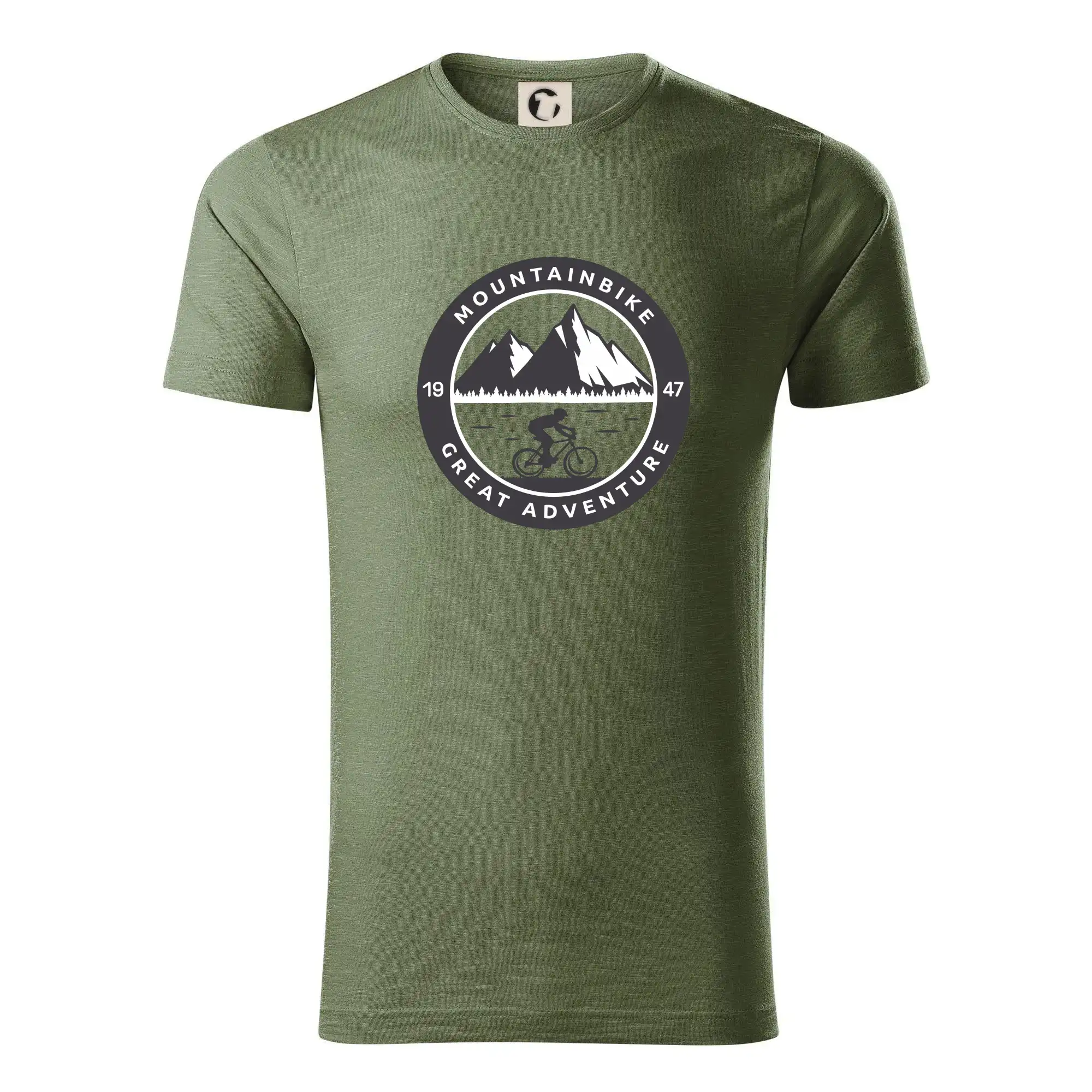 Tričko ako darček pre cyklistu - MTB logo a ročník - Tričko z organickej bavlny