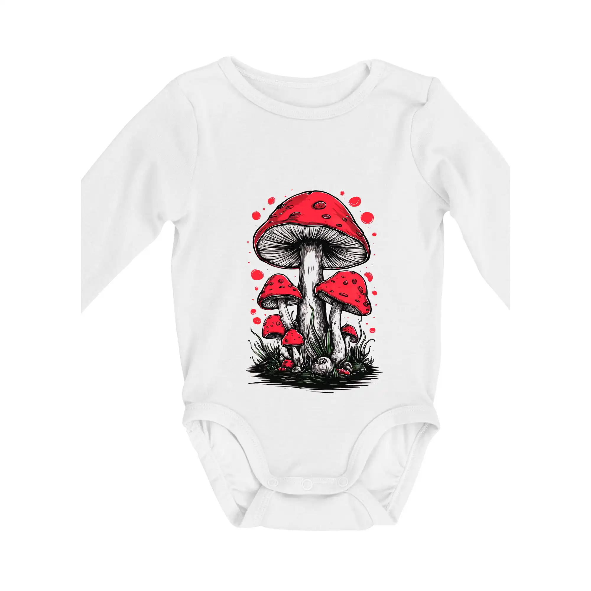 Tričká s motívmi ktoré frčia na internete - Goblincore Cottagecore Mushrooms - Body dojčenské s dlhým rukávom