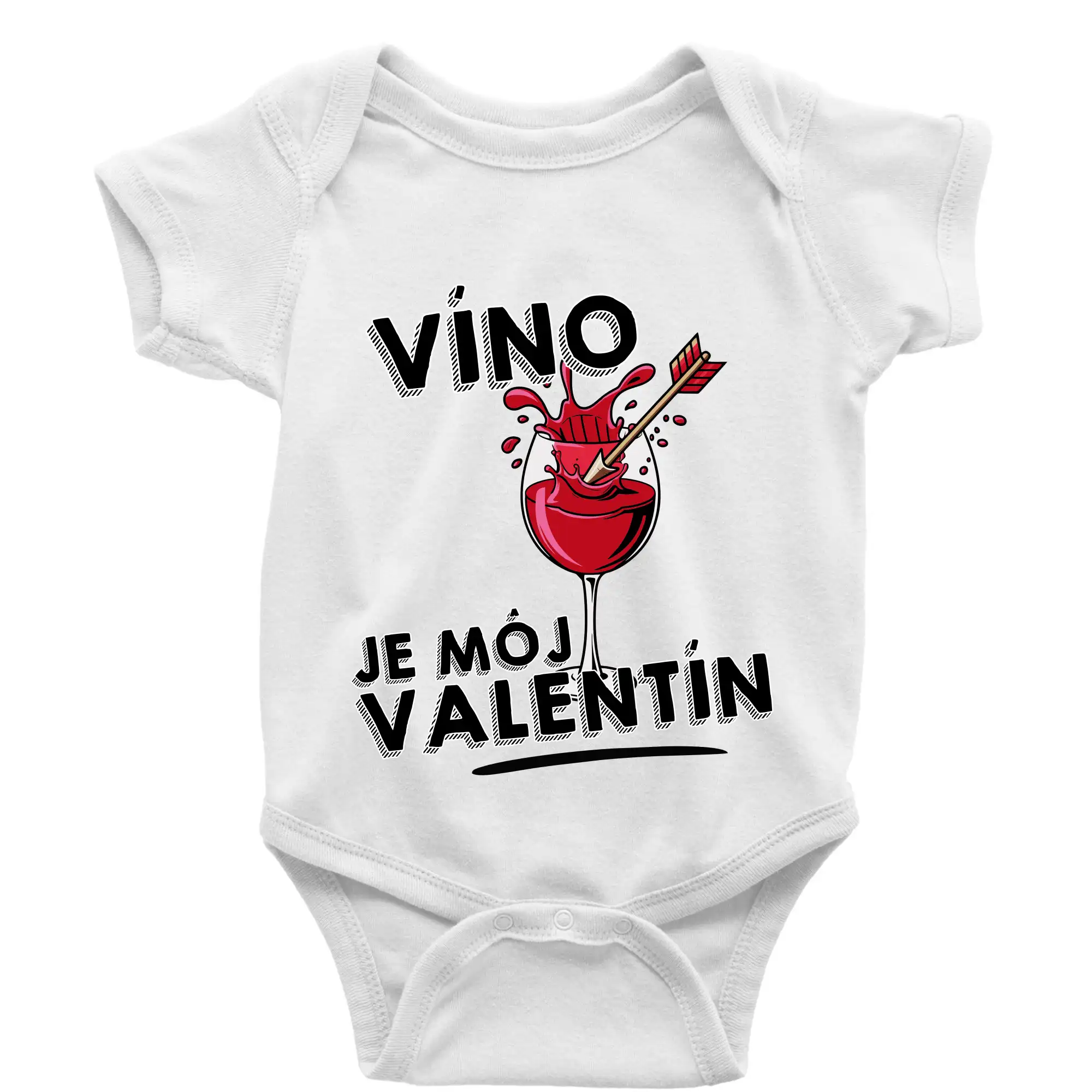 Tričká pre zamilovaných - Víno je môj valentín - Body dojčenské s krátkym rukávom