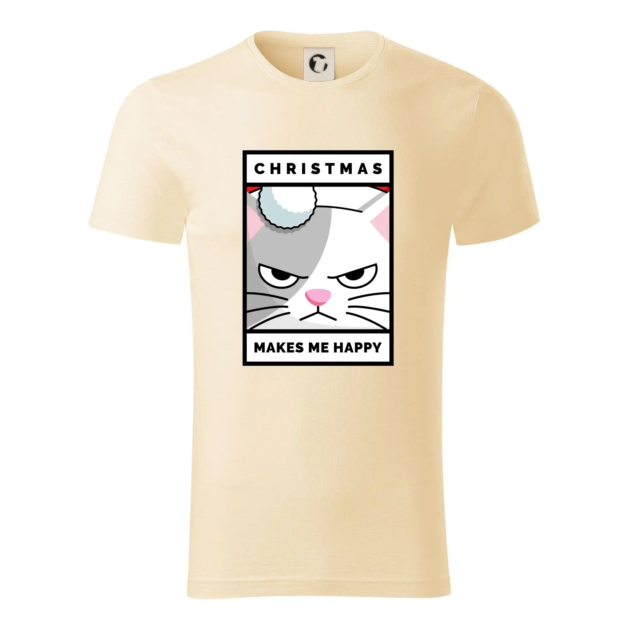 Vianočné tričká - Christmas makes me happy - Tričko z organickej bavlny
