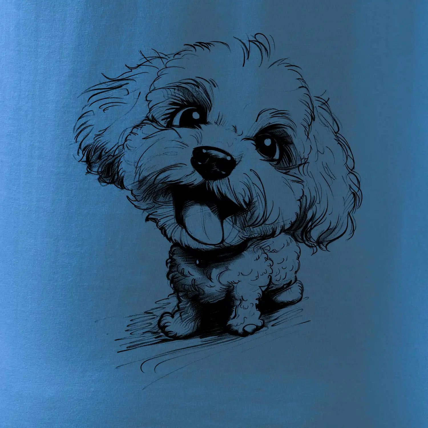 Černobílá karikatura Bišonek