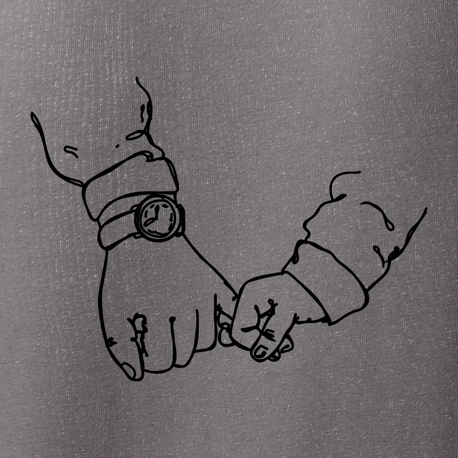 Táta a syn ruce obrys