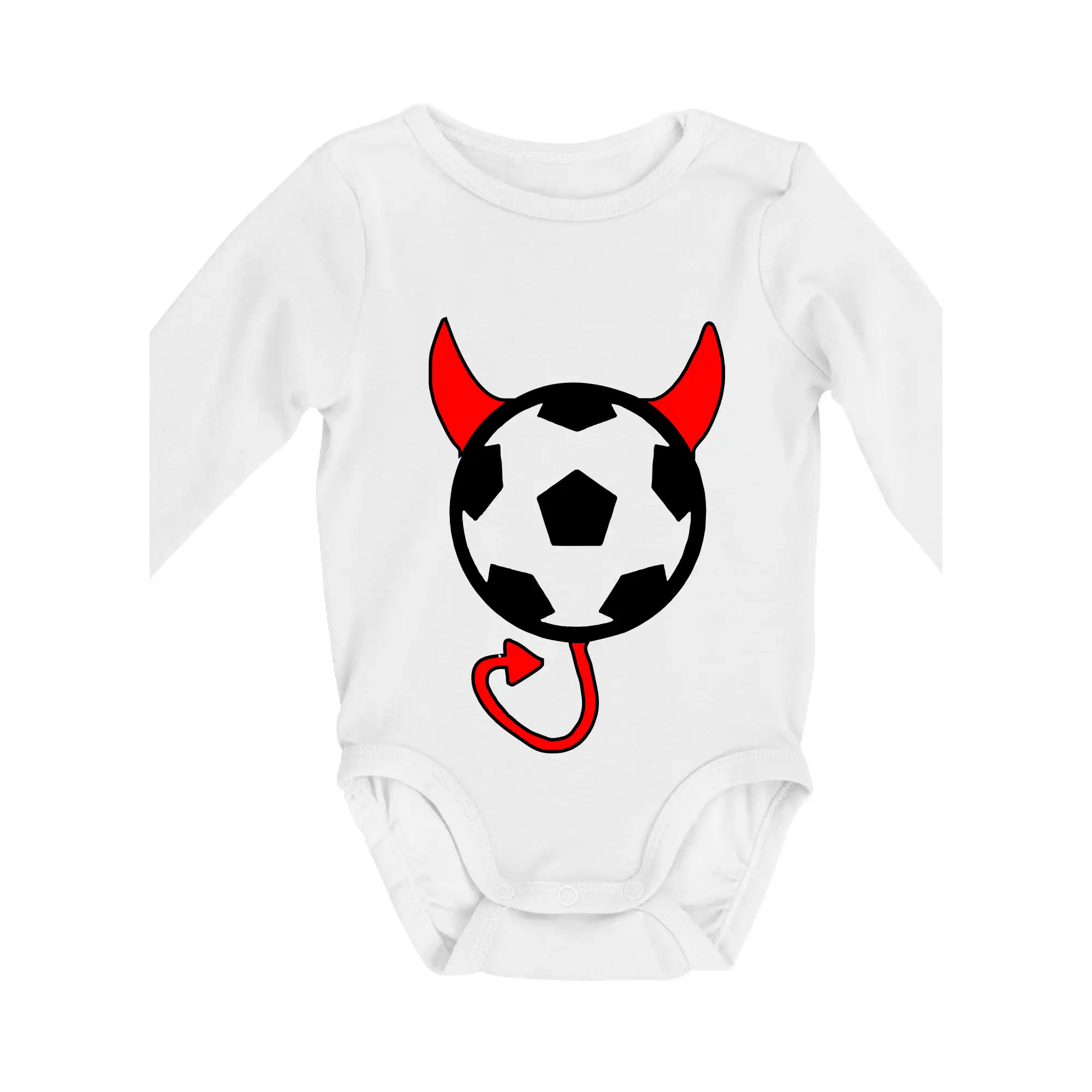 Tričká pre futbalistov - Futbal devil - Body dojčenské s dlhým rukávom