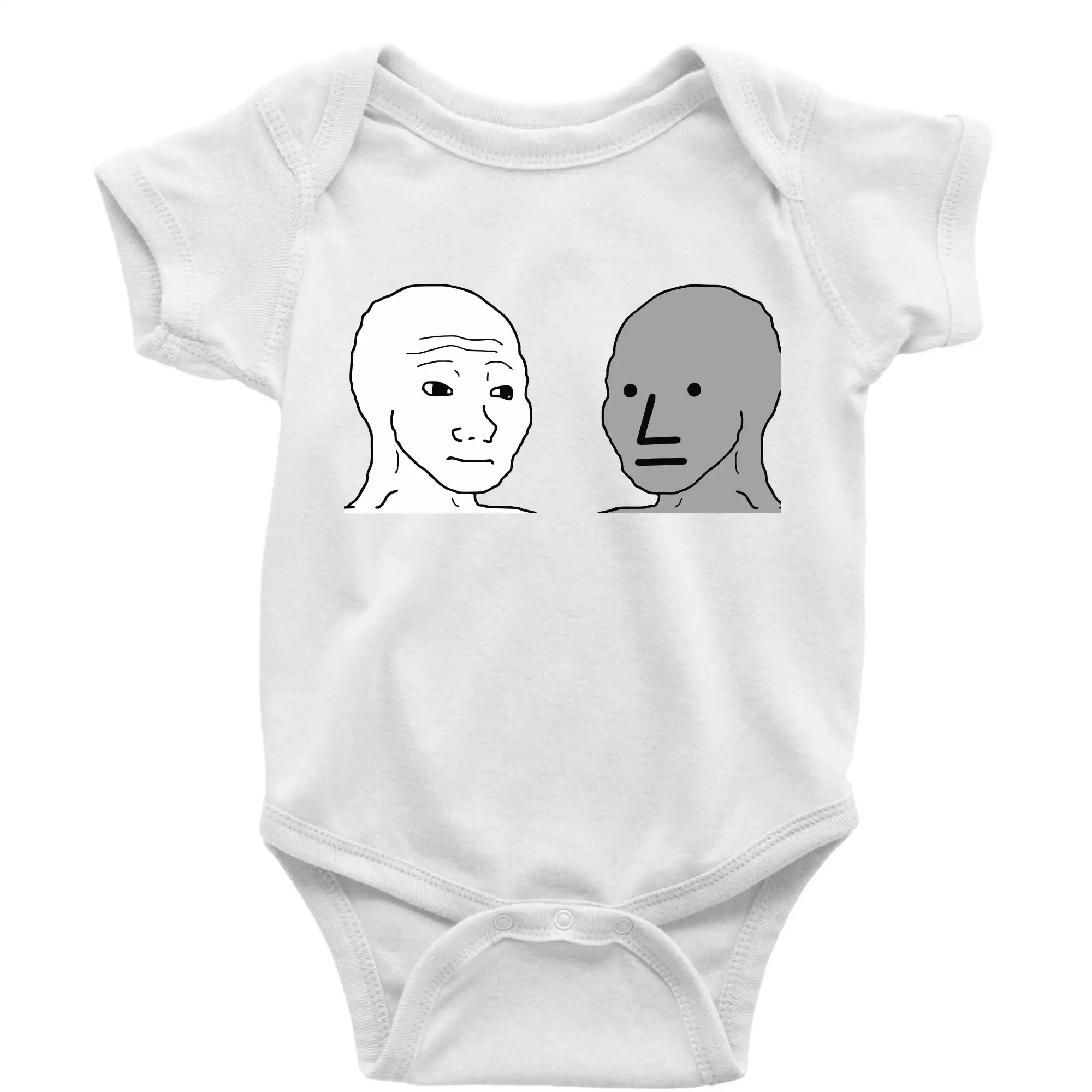 Tričká s motívmi ktoré frčia na internete - Wojak (Feels Guy) a NPC - Body dojčenské s krátkym rukávom