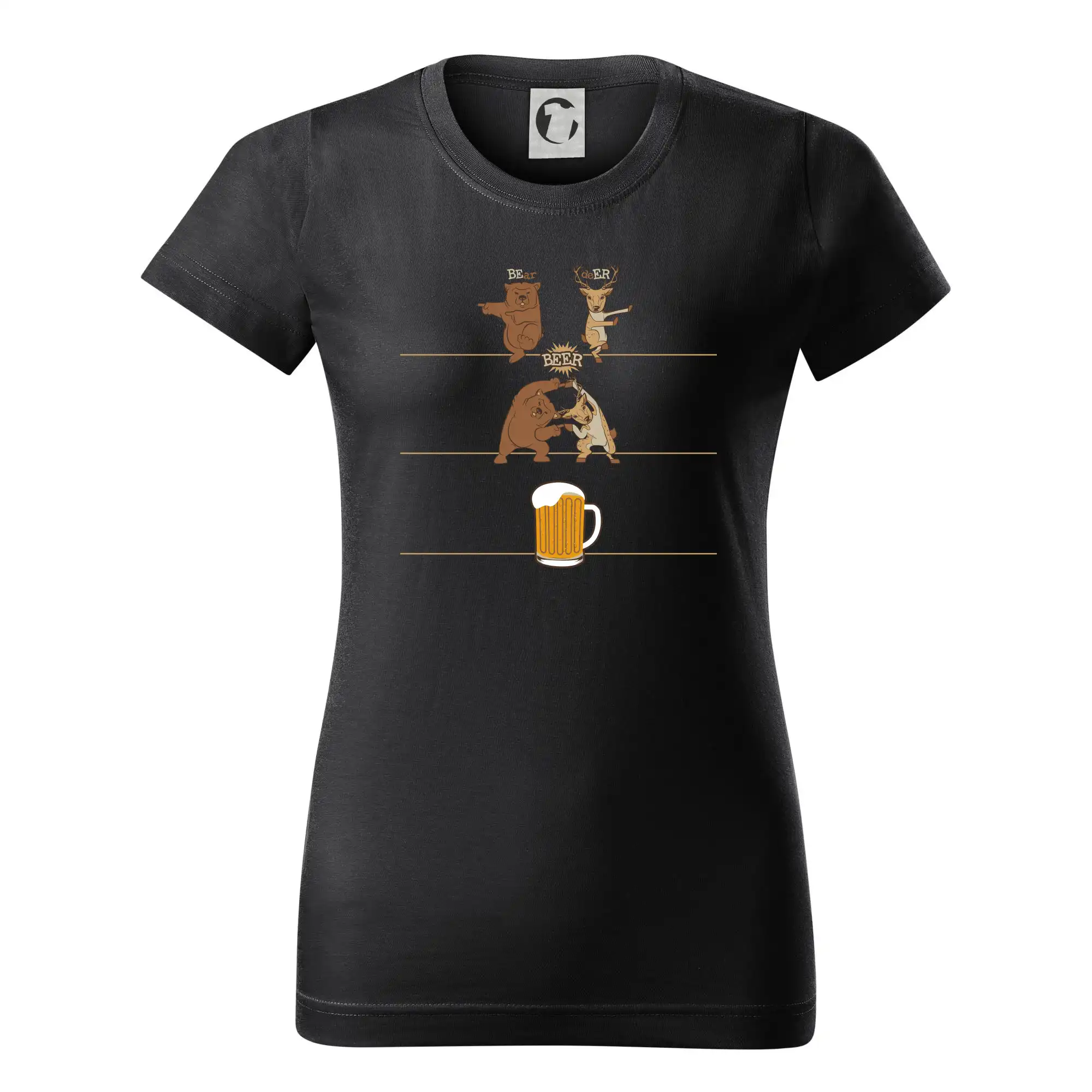 Vtipná tričká pre pivárov - Beer - BEar - deER - Dámske tričko basic - ľahko voľnejšie a dlhšie