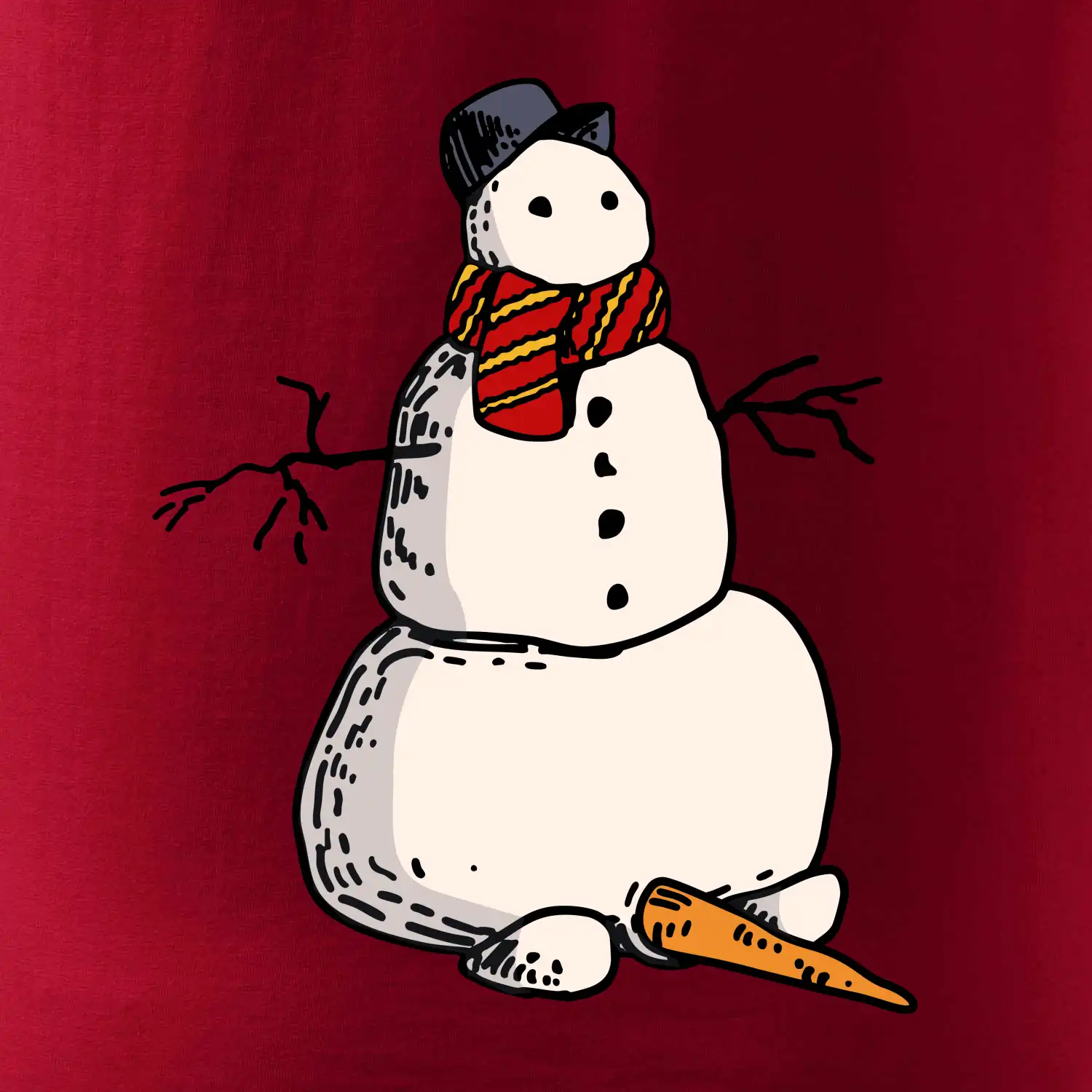 Sněhulák se spadlým nosem