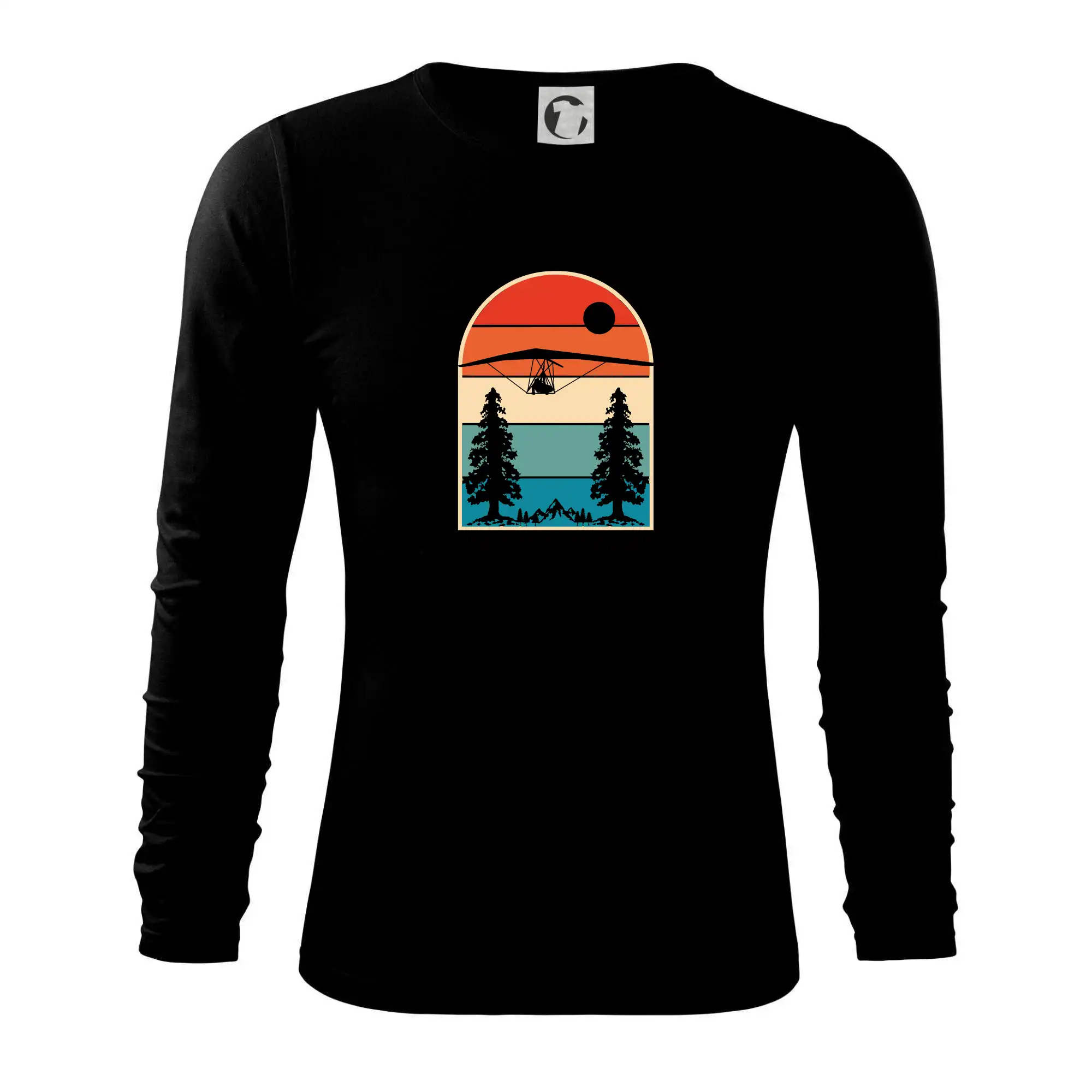Tričká s motívom paraglidingu - Rogalo vintage - Tričko s dlhým rukávom FIT-T long sleeve