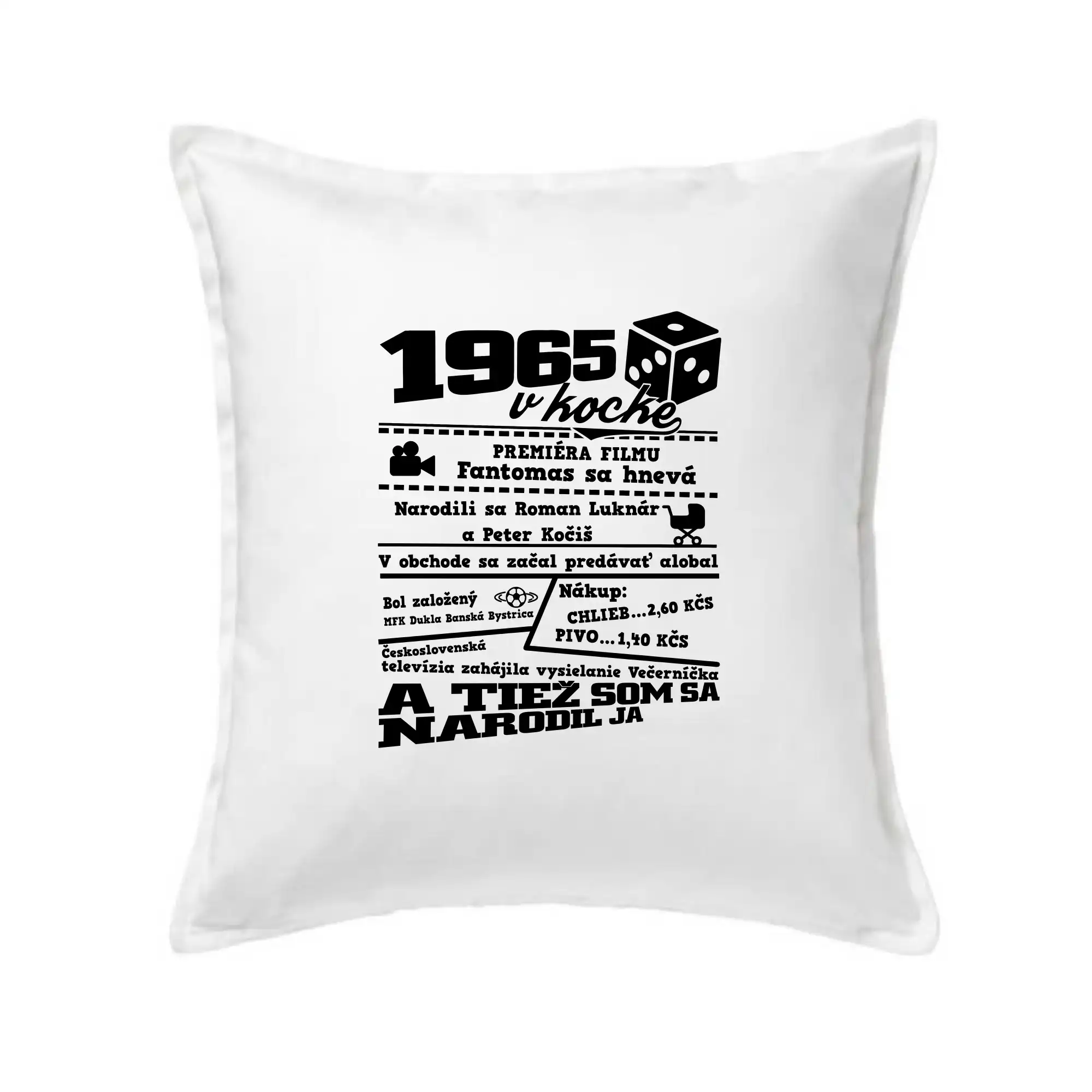 Narodeninové tričko 1965 - 1965 v kocke - Vankúš 50x50