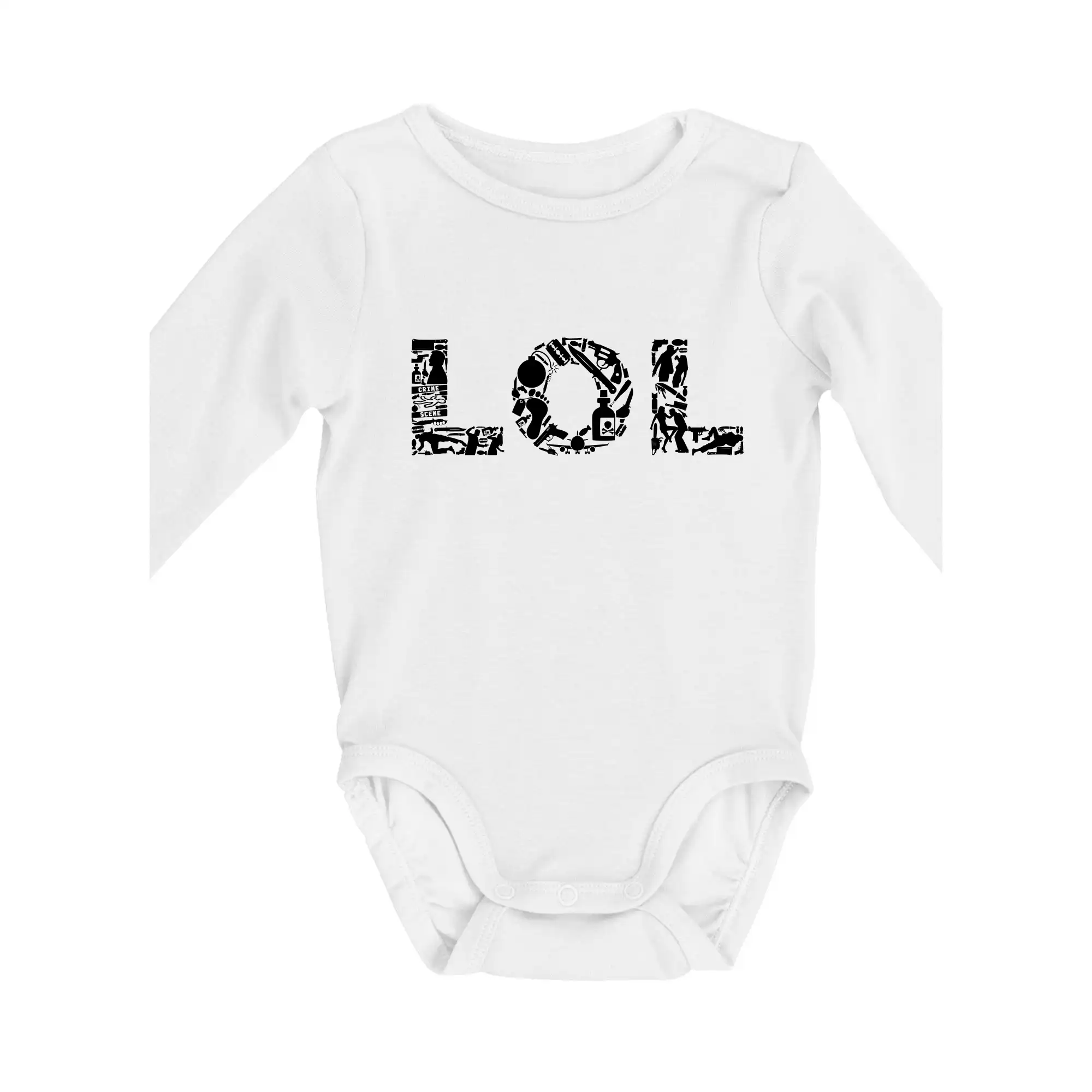 Grafické tričká - LOL nápis - Body dojčenské s dlhým rukávom