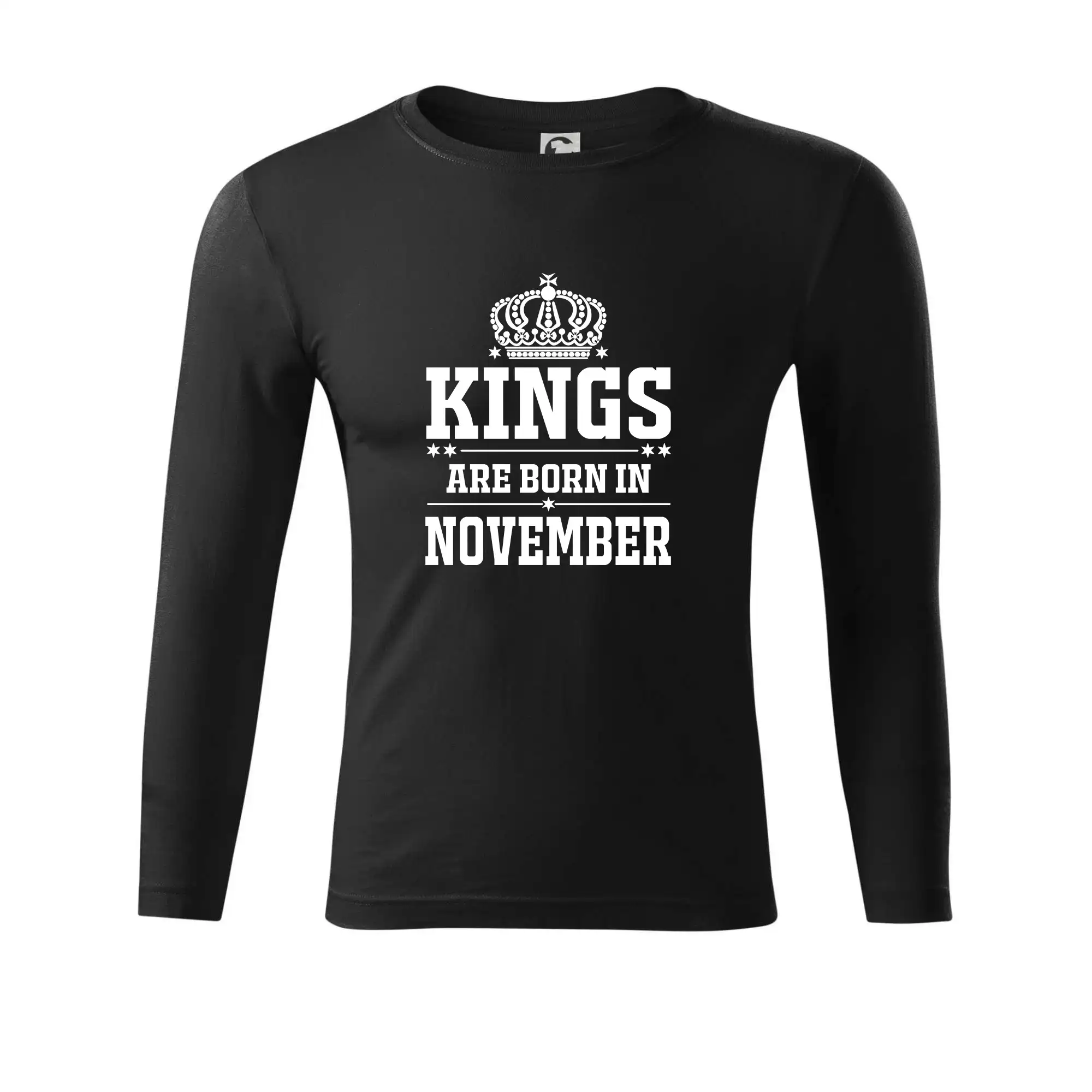 Tričká pre narodených v novembri - Kings are born in November - Tričko Progress s dlhým rukávom
