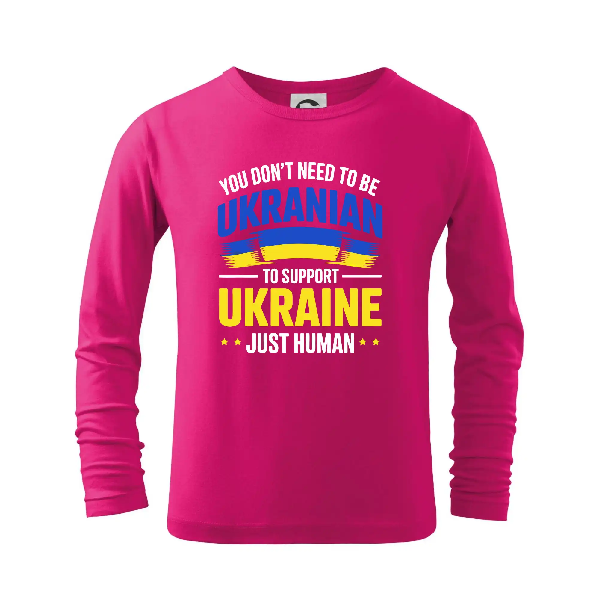 Tričká s vlajkou ukrajiny - You don't need to be Ukrainian to support Ukraine just human - Tričko detské Long Sleeve