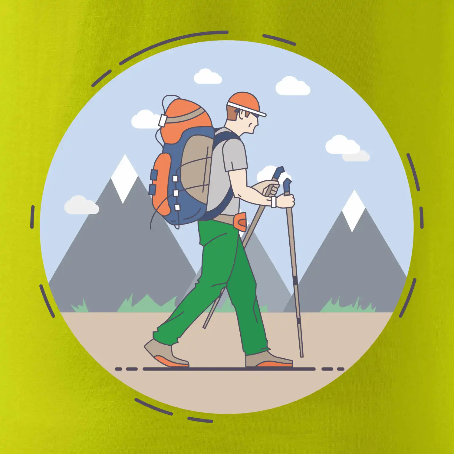 Barevný párový motiv na hory