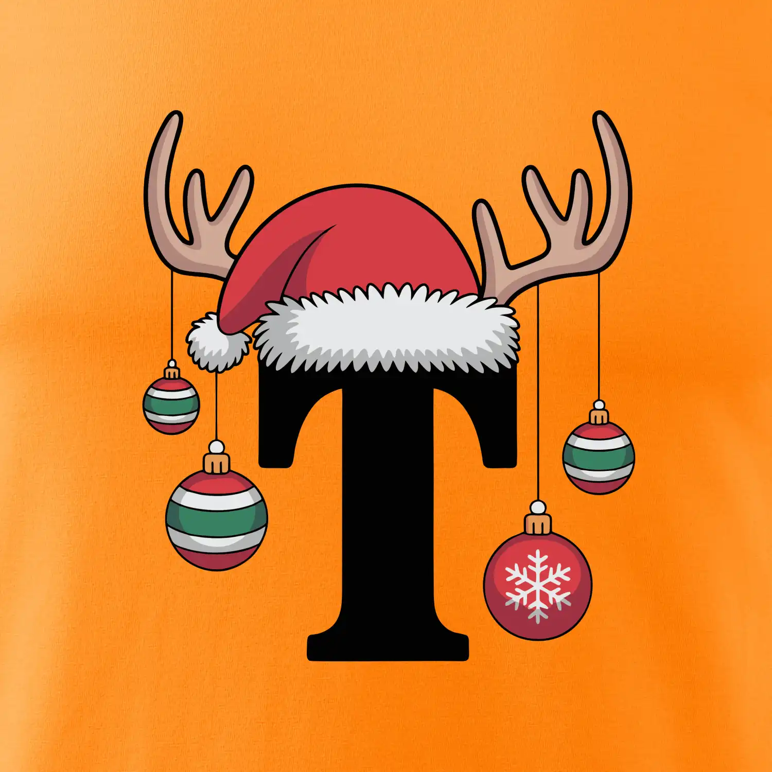 Vanoční rodinná trička - písmeno a čepice