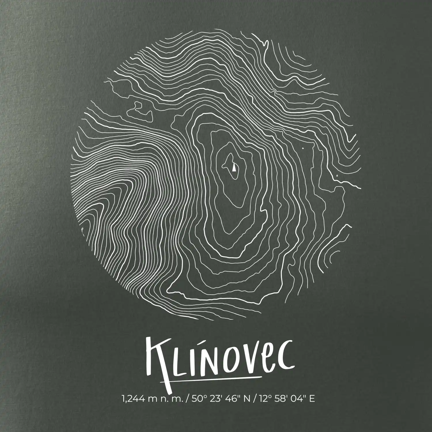 Klínovec - vrstevnice v kruhu