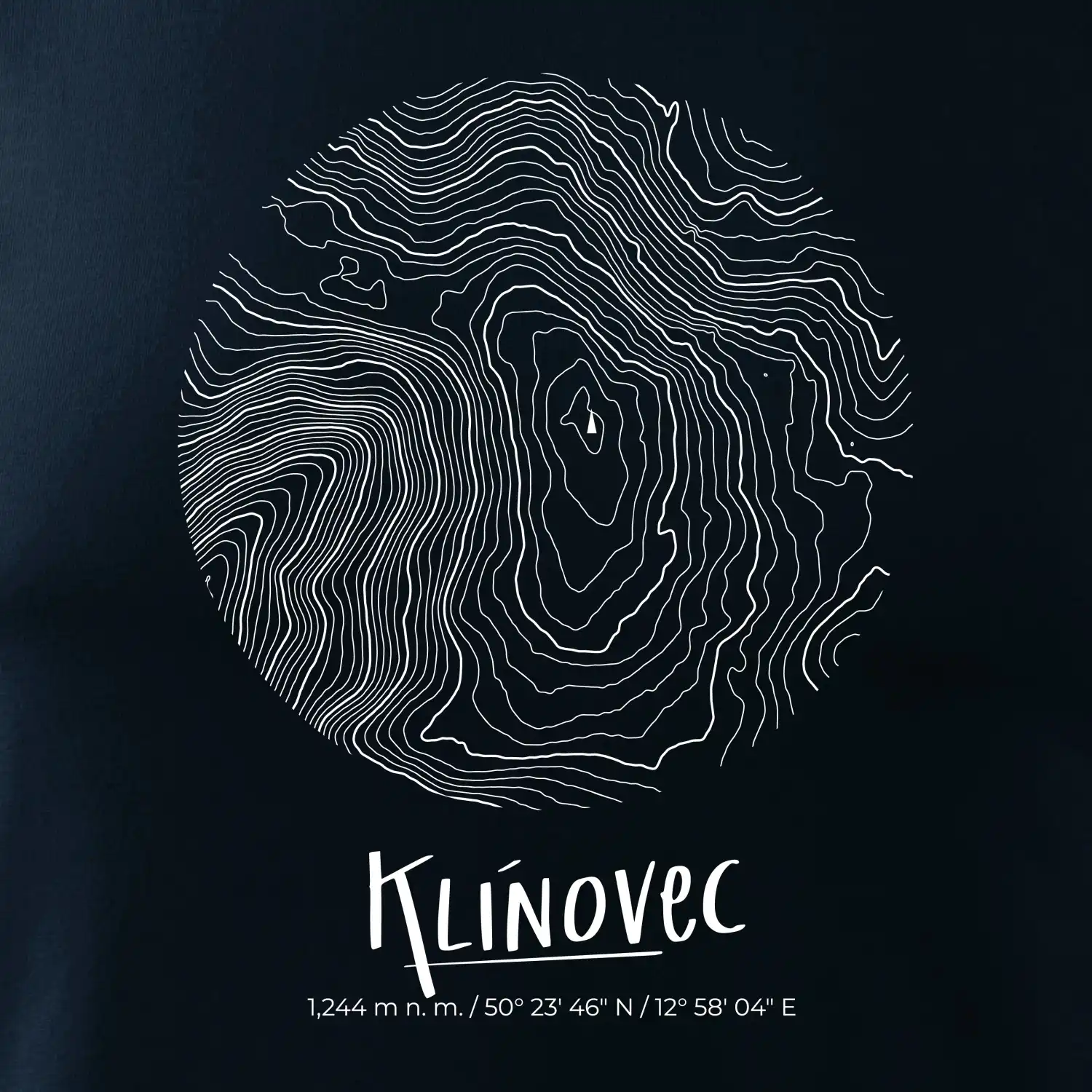Klínovec - vrstevnice v kruhu