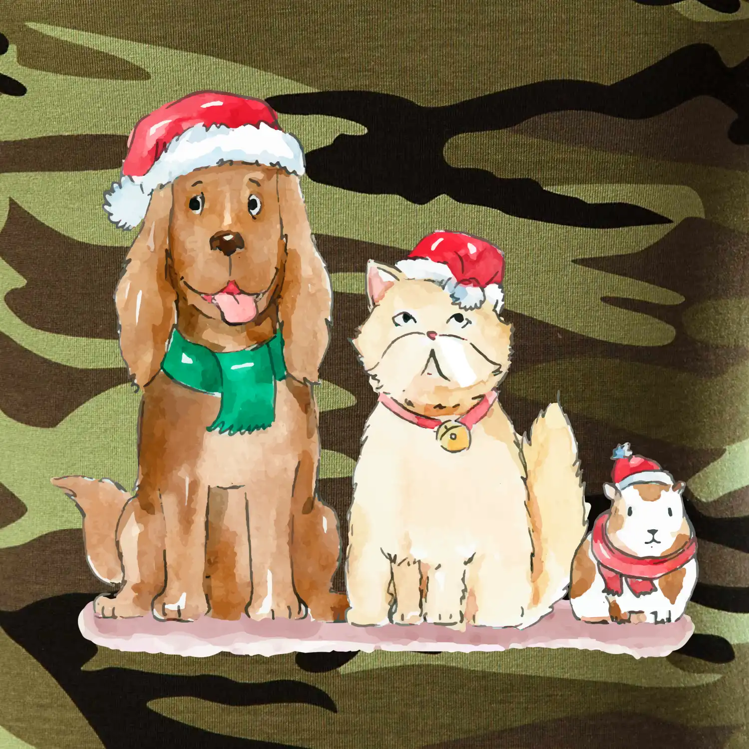 Veselé vánoce - pes, křeček a kočka