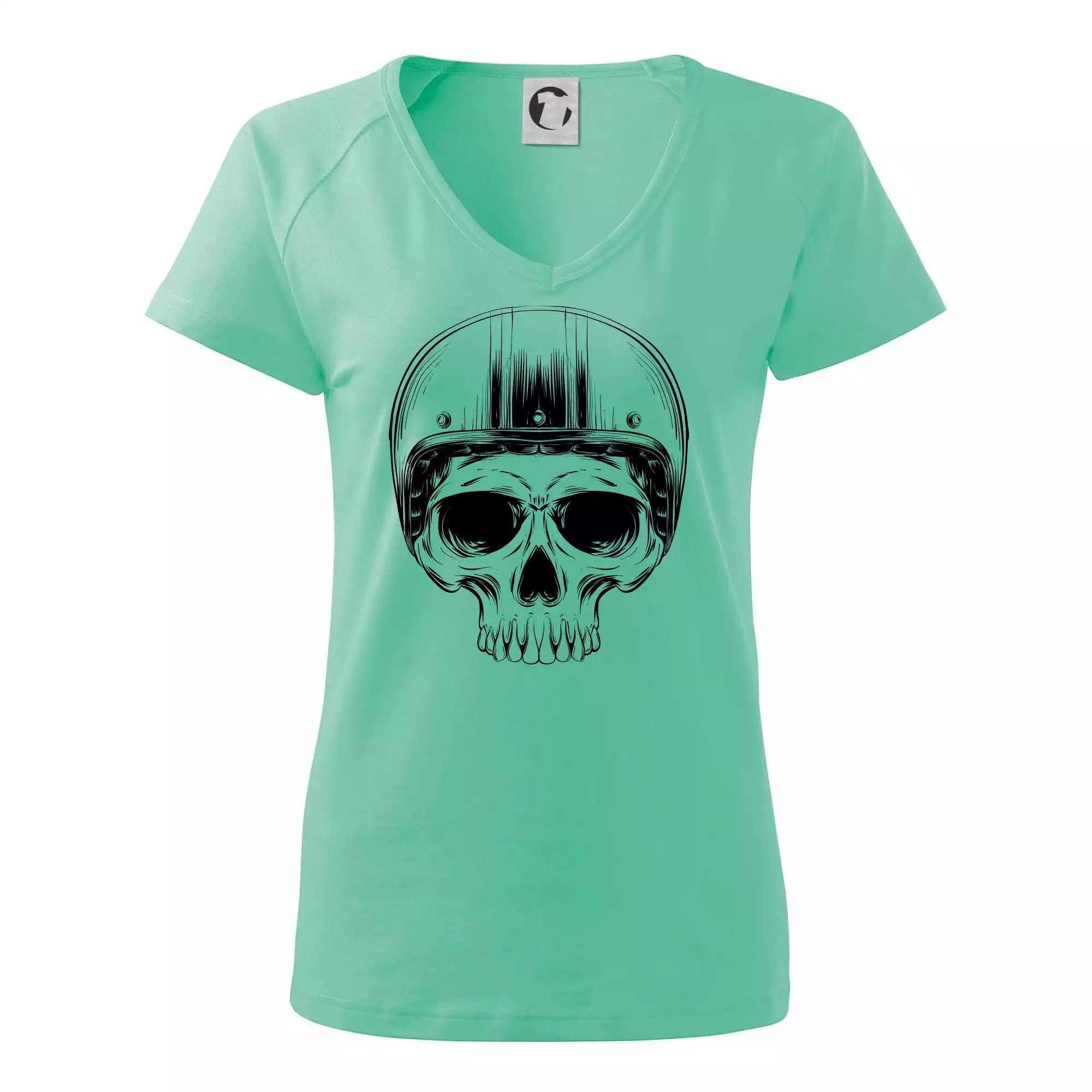 Motorkář lebka s kulatou hlavou