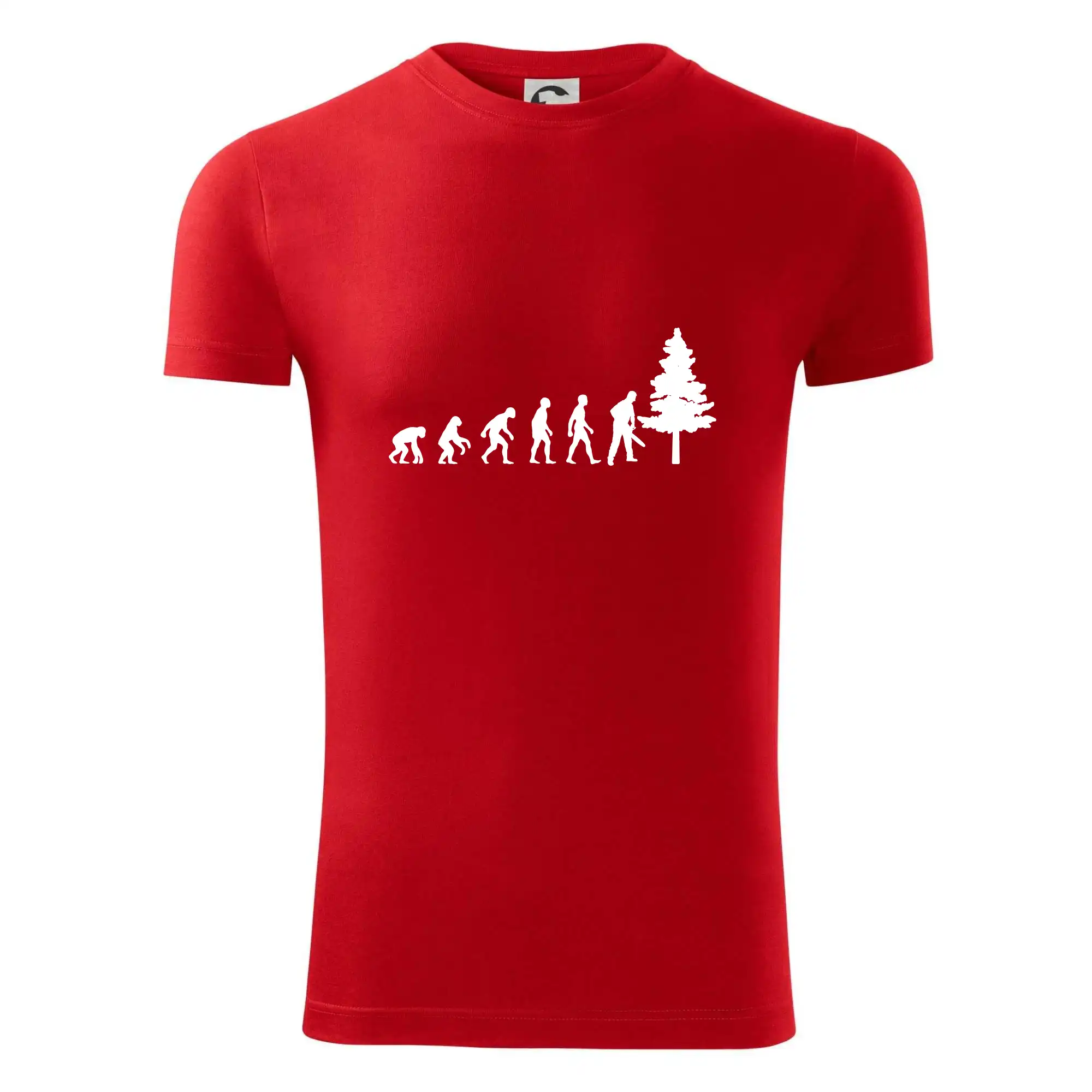 Evoluce dřevorubec - pila a strom