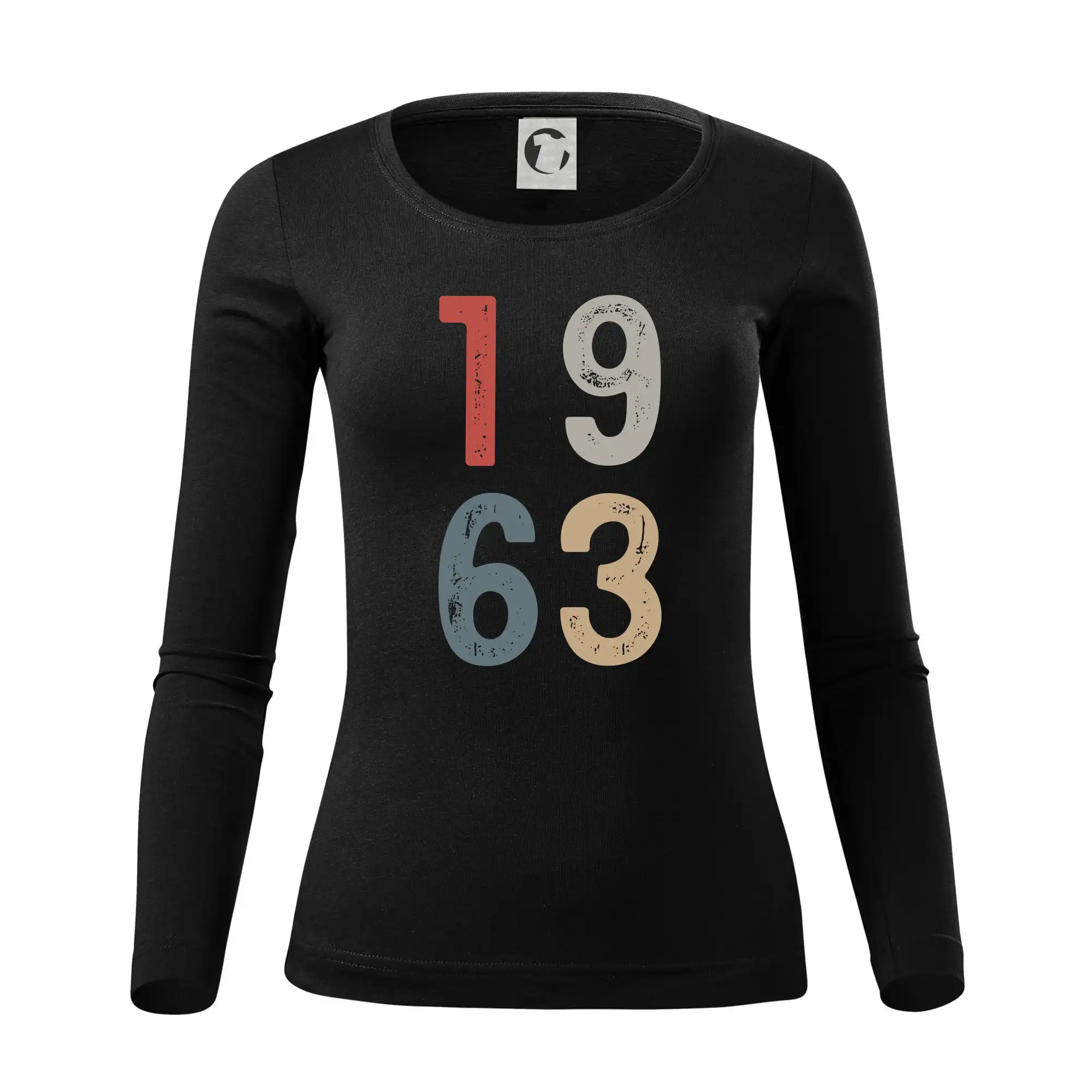 Tričká k narodeninám - Vintage číslica 1963 - Dámske tričko FIT-T LS - zužené