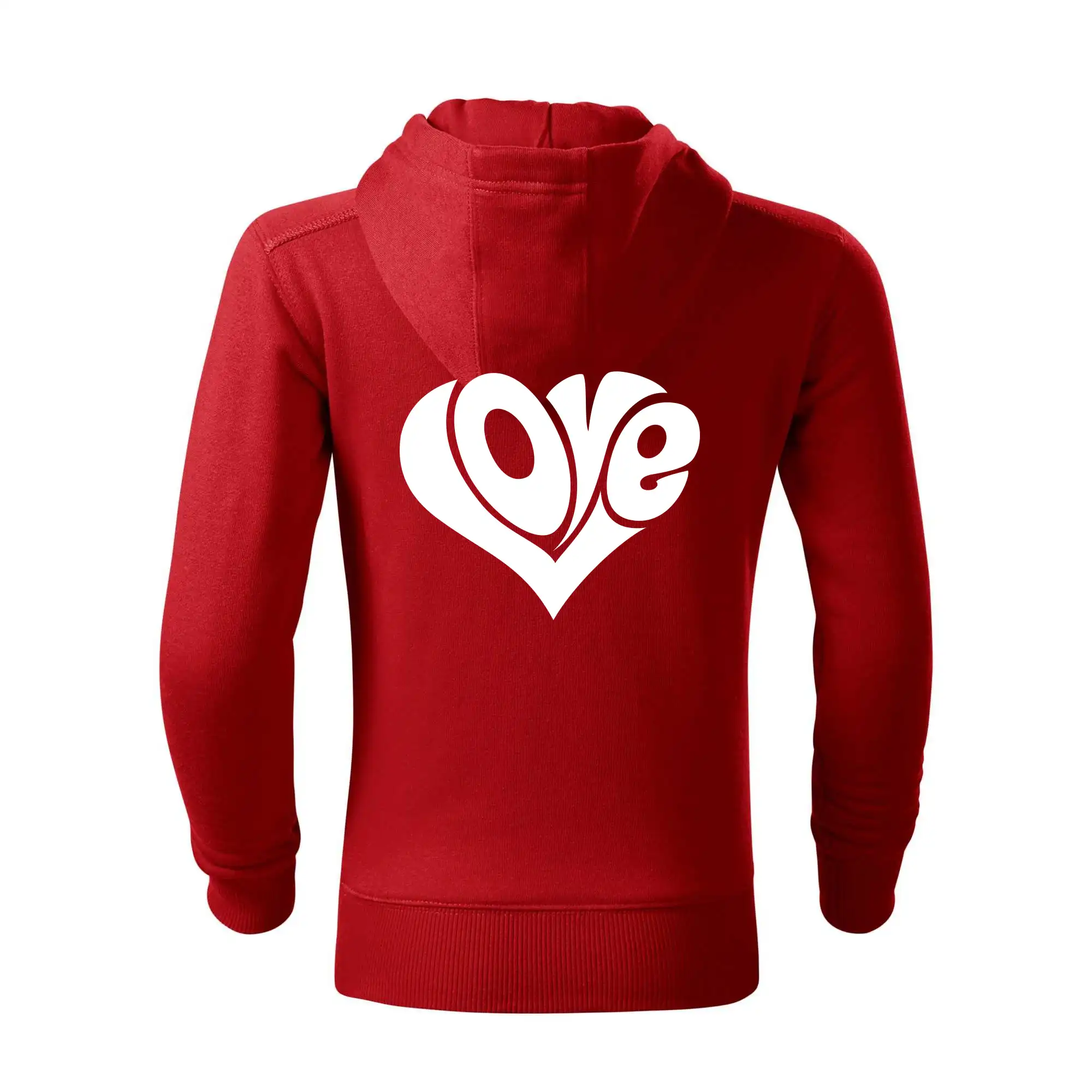Tričká pre zamilovaných - Love nápis jednoduchý - Detská s kapucňou na zips