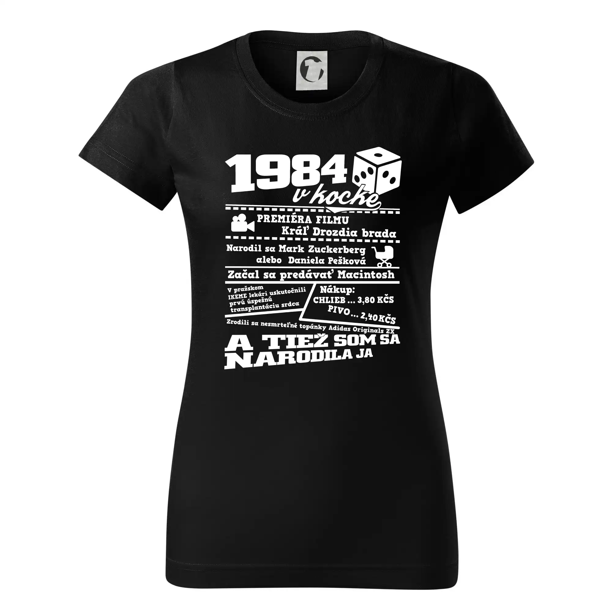 Trička s ročníkom 1984 - 1984 v kocke - Dámske tričko basic - ľahko voľnejšie a dlhšie