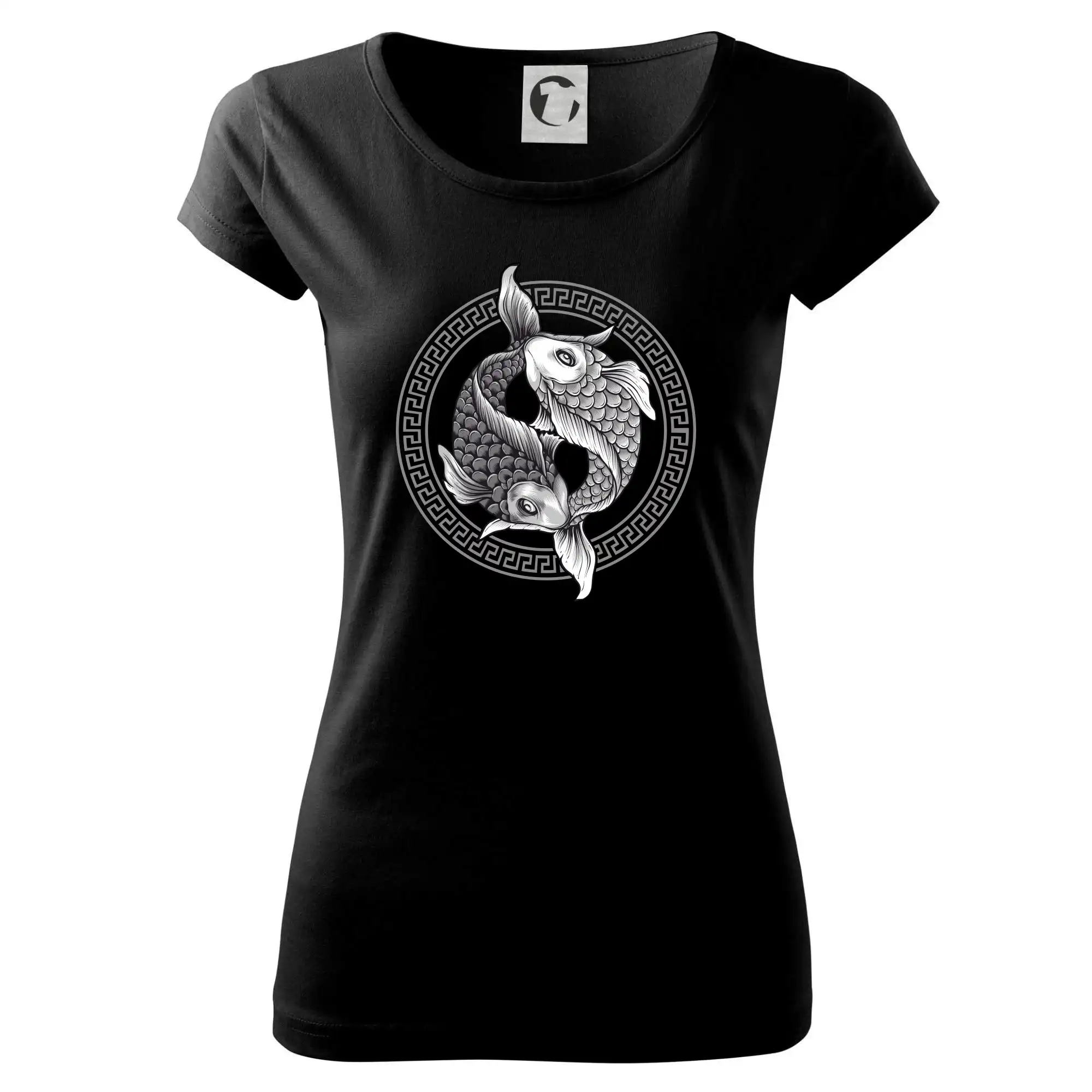 Tričká pre rybárov s potlačou - Yin & Yang ryby čiernobiele - Dámske tričko Pure