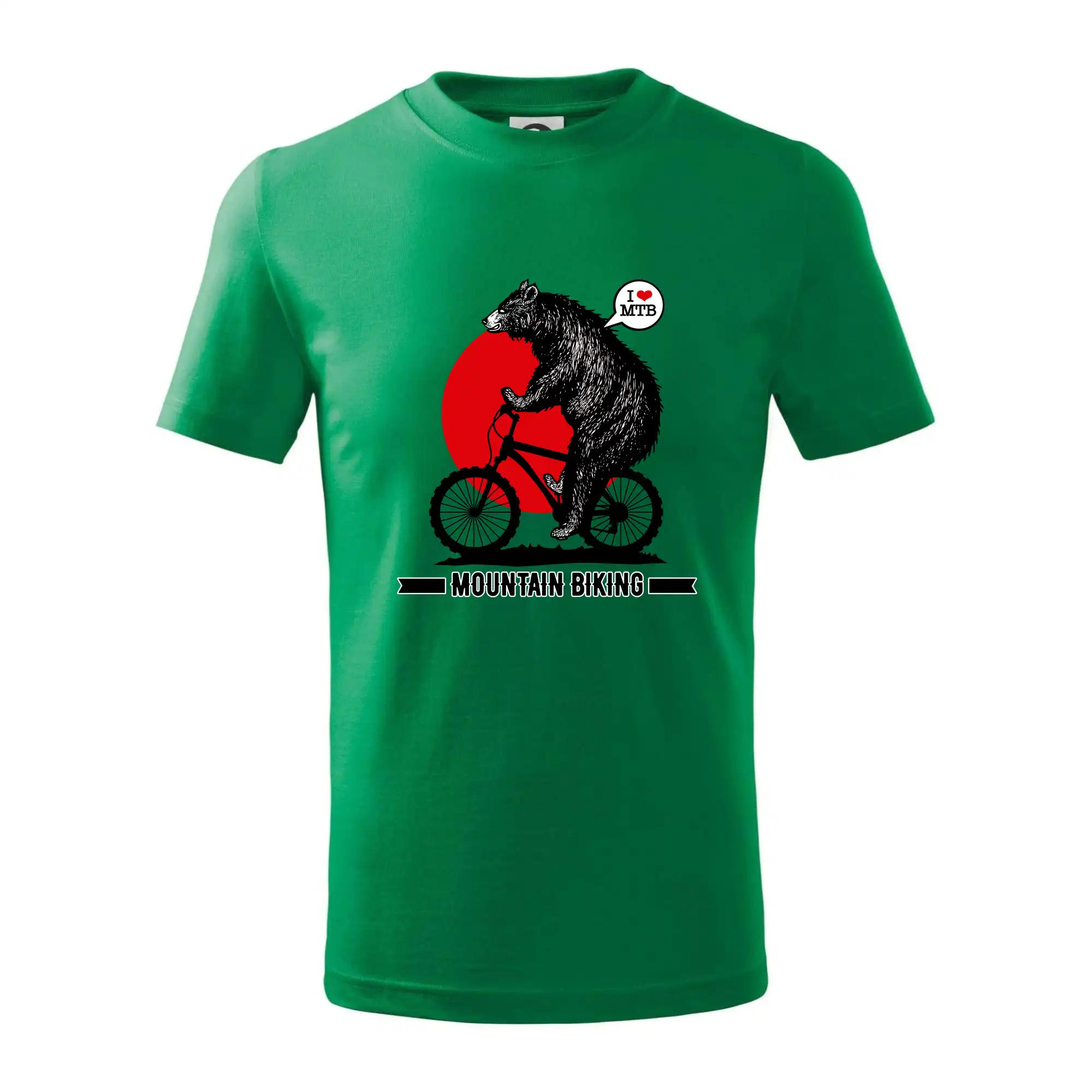 Tričko ako darček pre cyklistu - MTB medveď - Tričko detské bavlnené