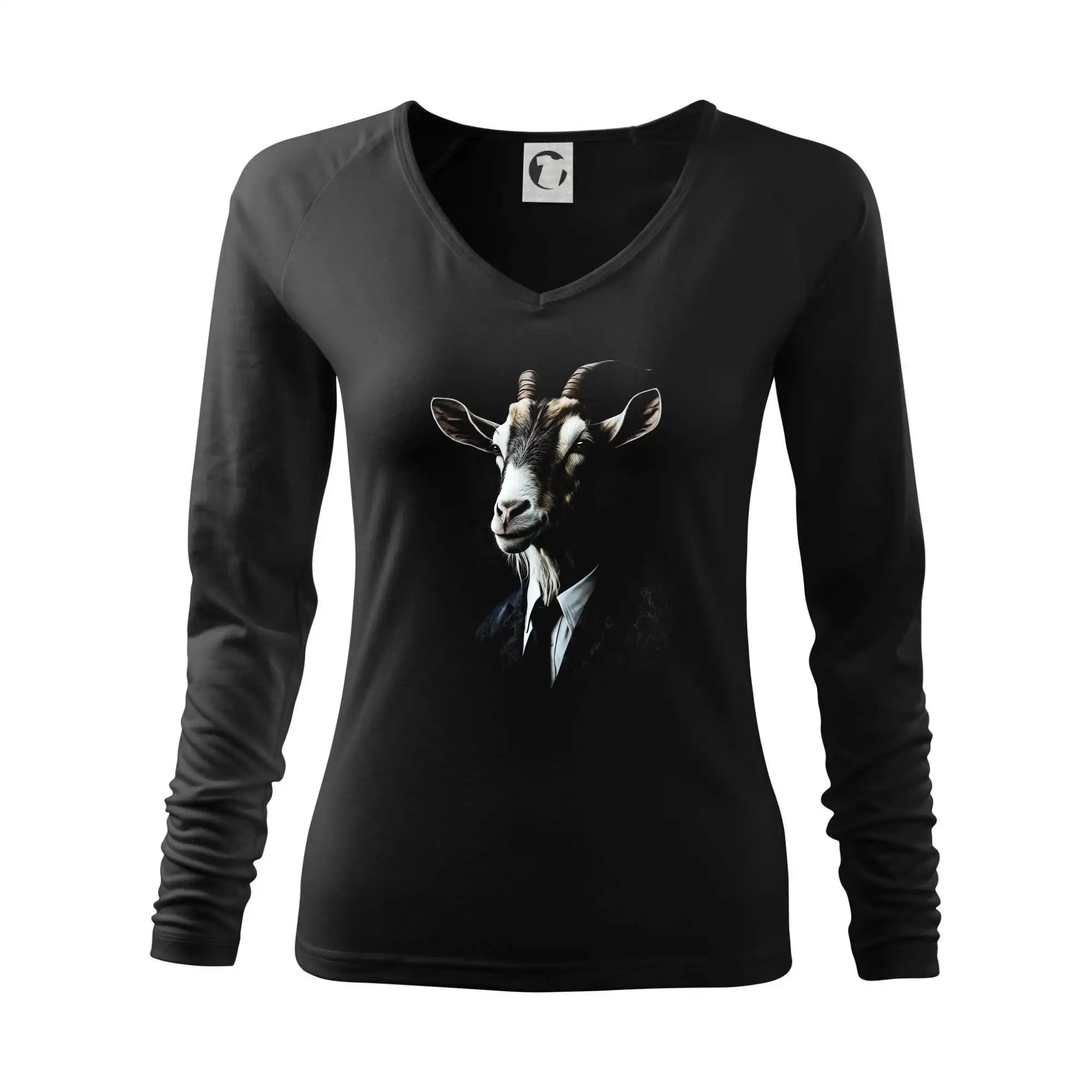 Tričká so zvieratami - Koza v obleku fotka - Tričko dámske Elegance