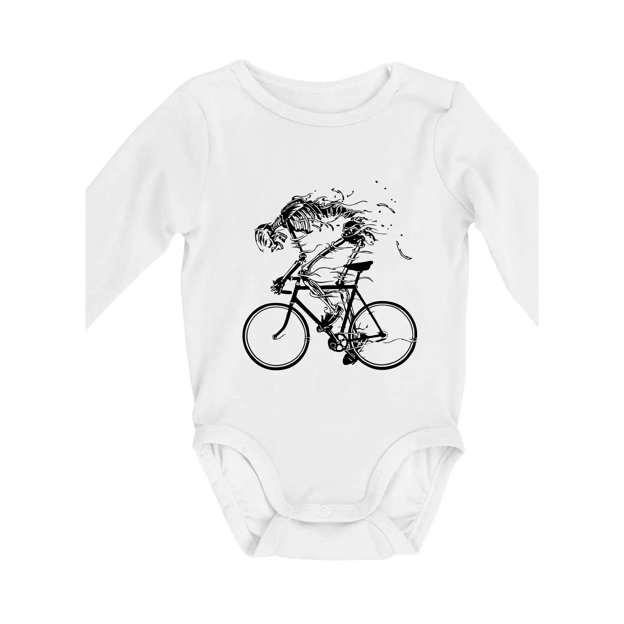 Tričko ako darček pre cyklistu - Cyklo kostra - Body dojčenské s dlhým rukávom